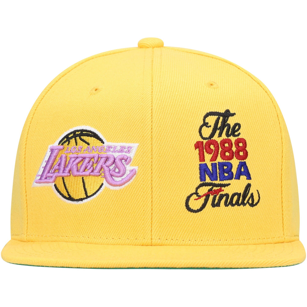 MENS MITCHELL & NESS NBA DUAL WHAMMY SNAPBACK HWC LAKERS - GOLD