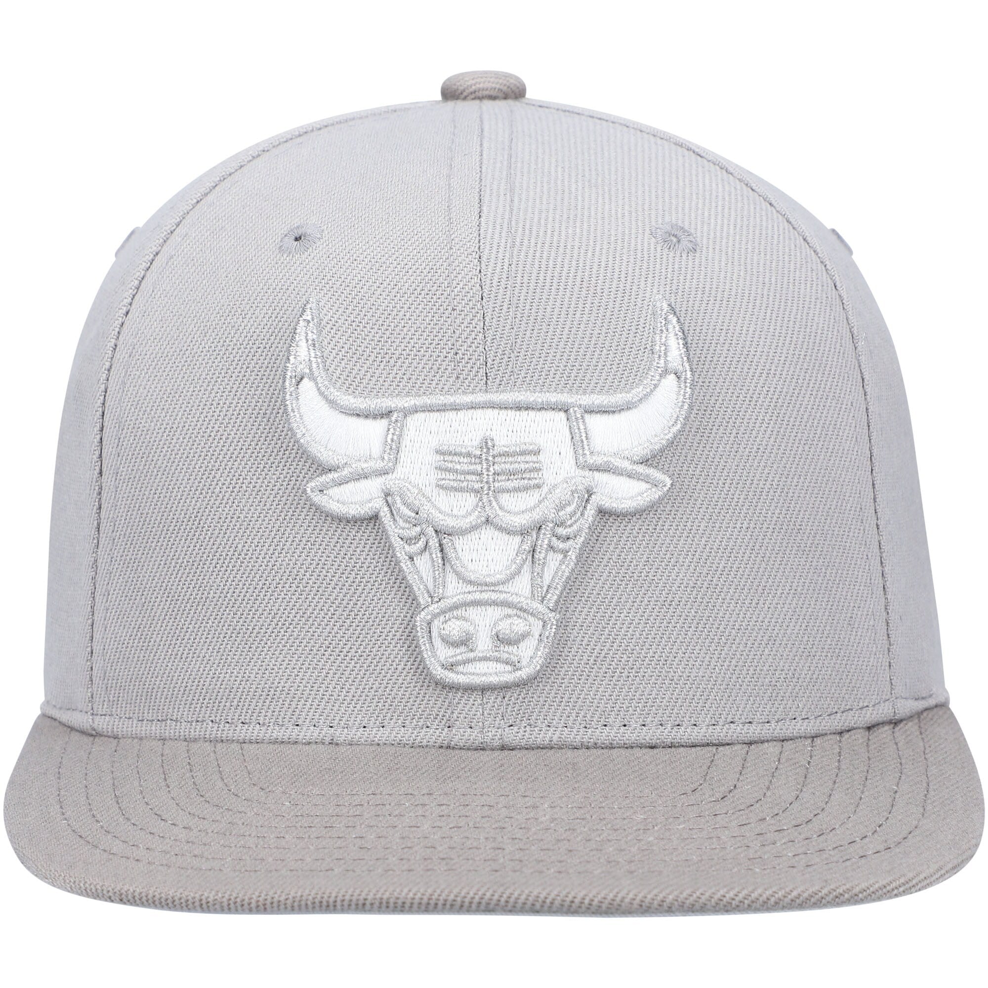 MENS MITCHELL & NESS NBA METALLIC GRAY SNAPBACK BULLS - GREY