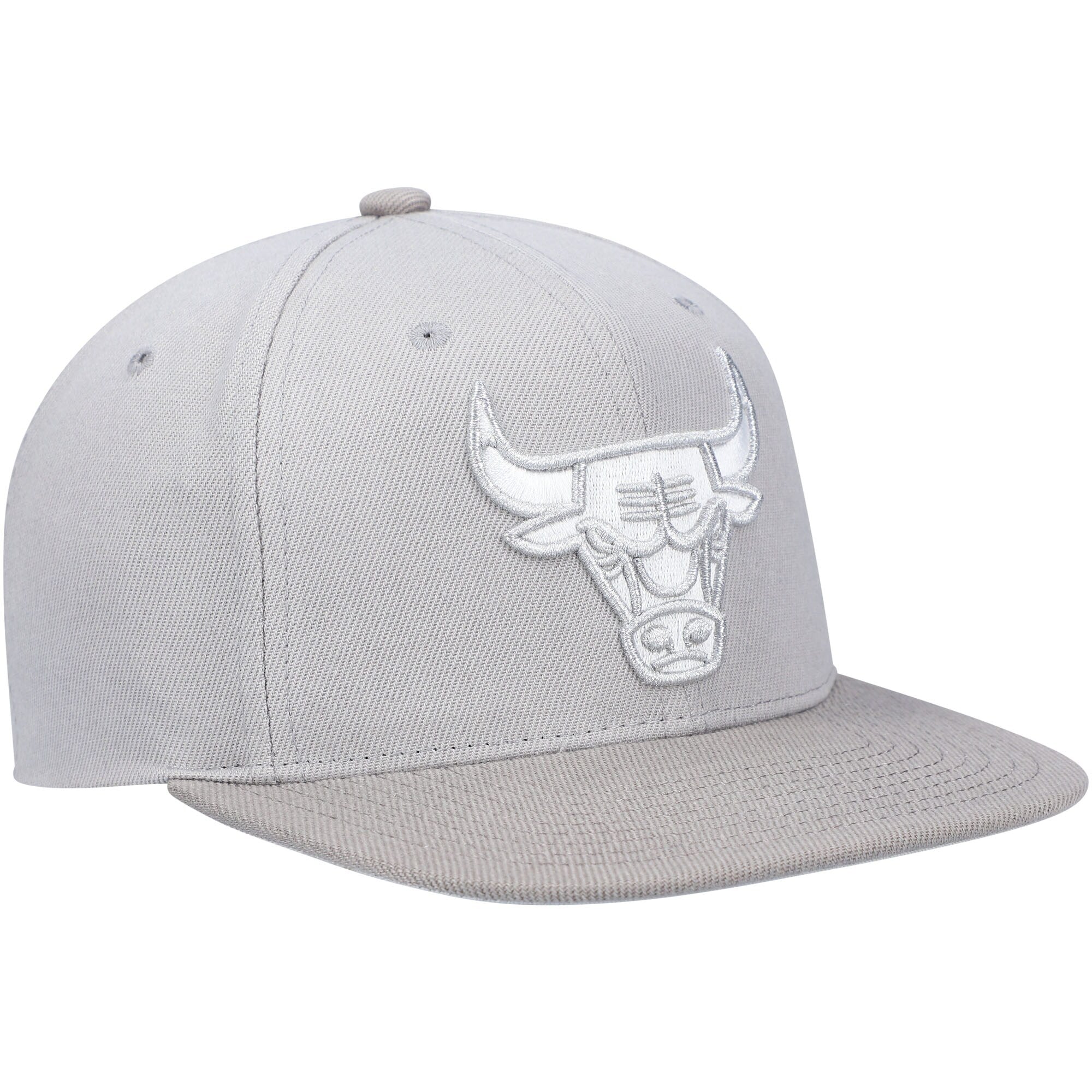MENS MITCHELL & NESS NBA METALLIC GRAY SNAPBACK BULLS - GREY