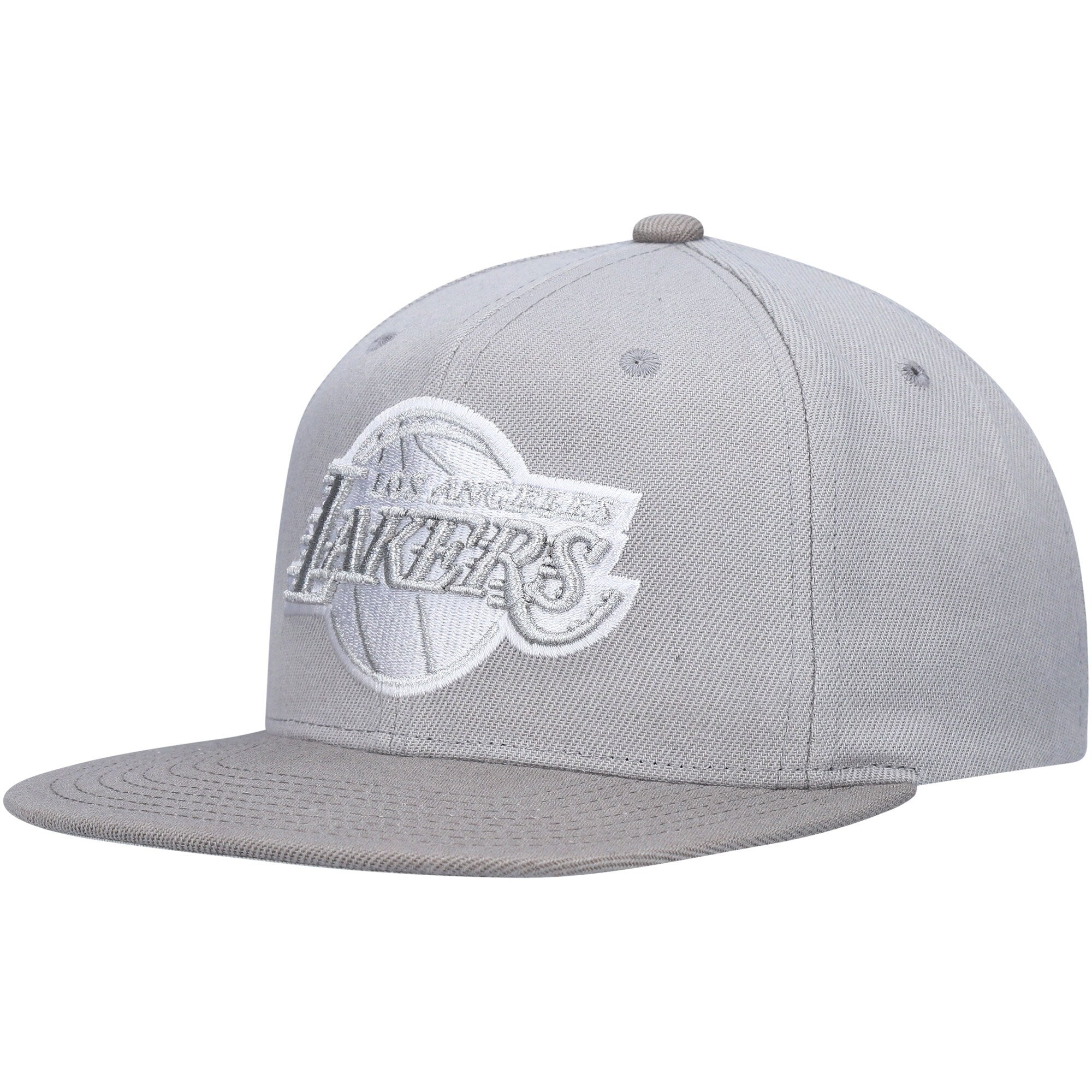 MENS MITCHELL & NESS NBA METALLIC GRAY SNAPBACK LAKERS - GREY