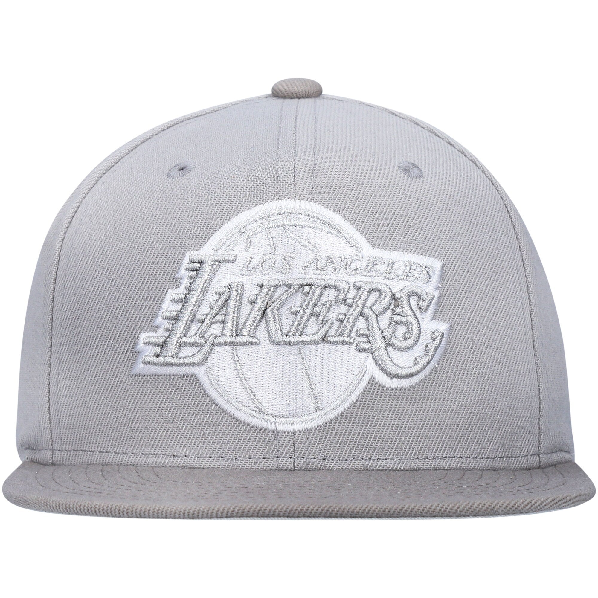 MENS MITCHELL & NESS NBA METALLIC GRAY SNAPBACK LAKERS - GREY