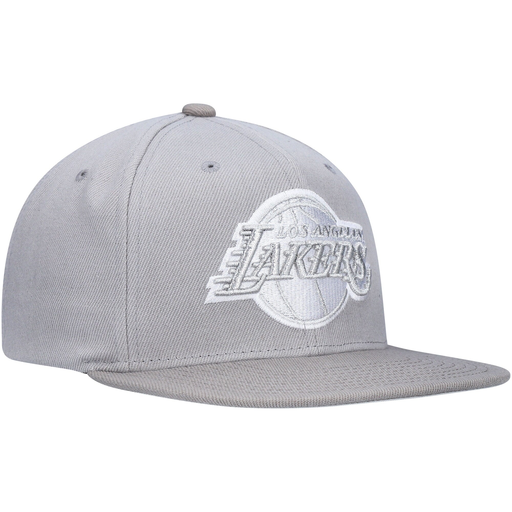 MENS MITCHELL & NESS NBA METALLIC GRAY SNAPBACK LAKERS - GREY
