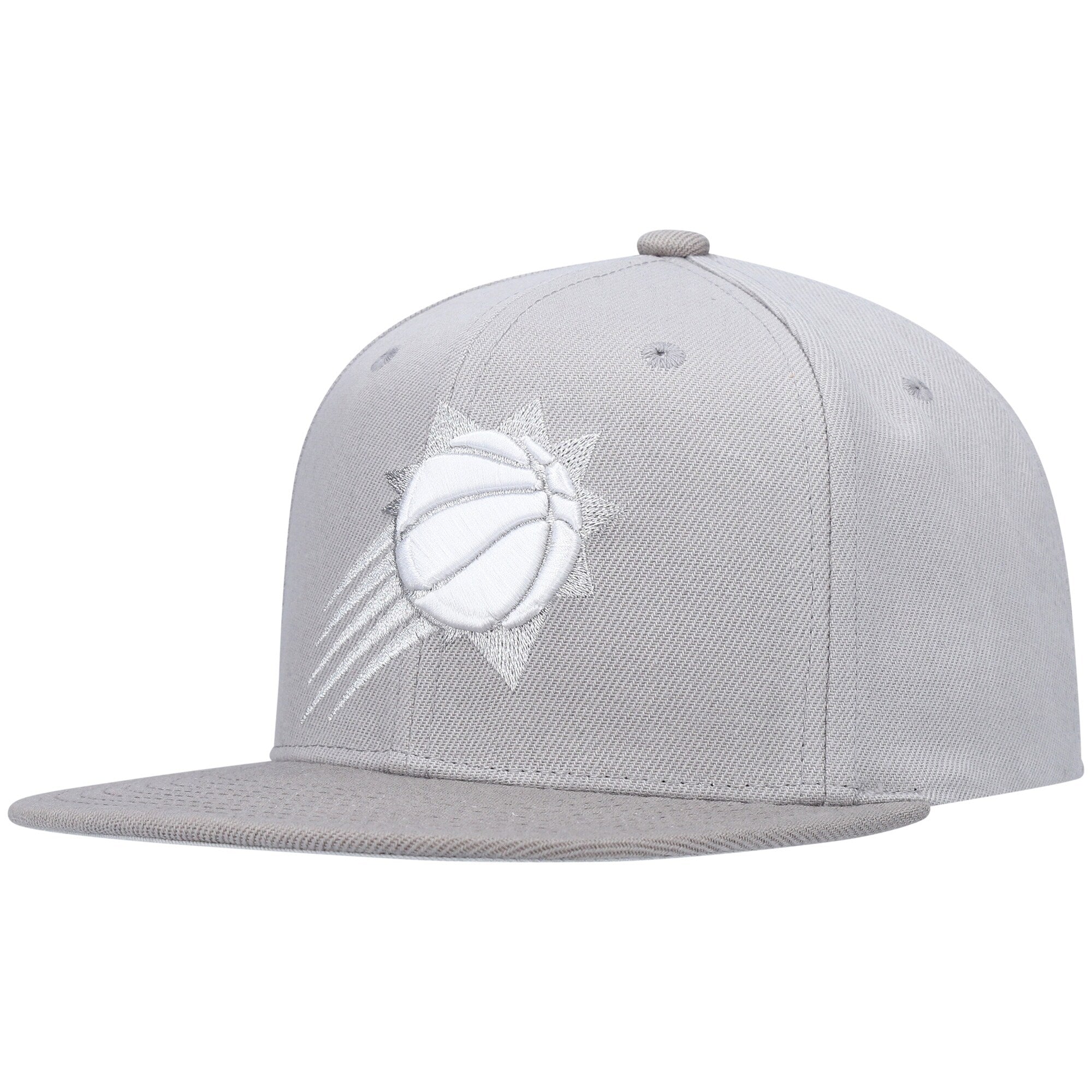 MENS MITCHELL & NESS NBA METALLIC GRAY SNAPBACK SUNS - GREY