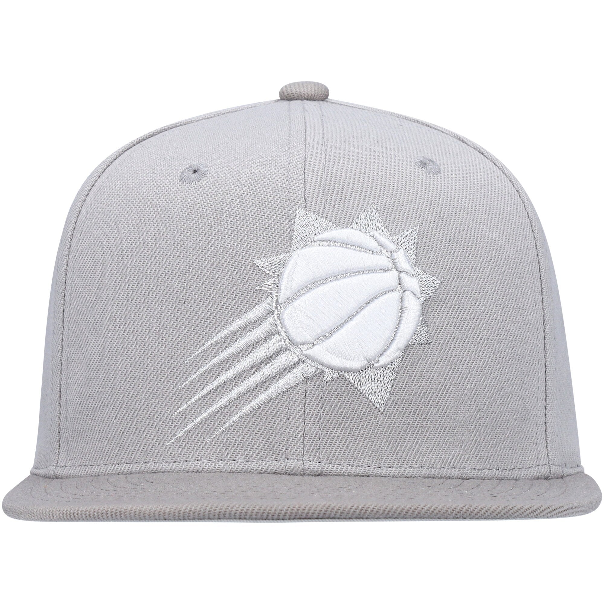 MENS MITCHELL & NESS NBA METALLIC GRAY SNAPBACK SUNS - GREY