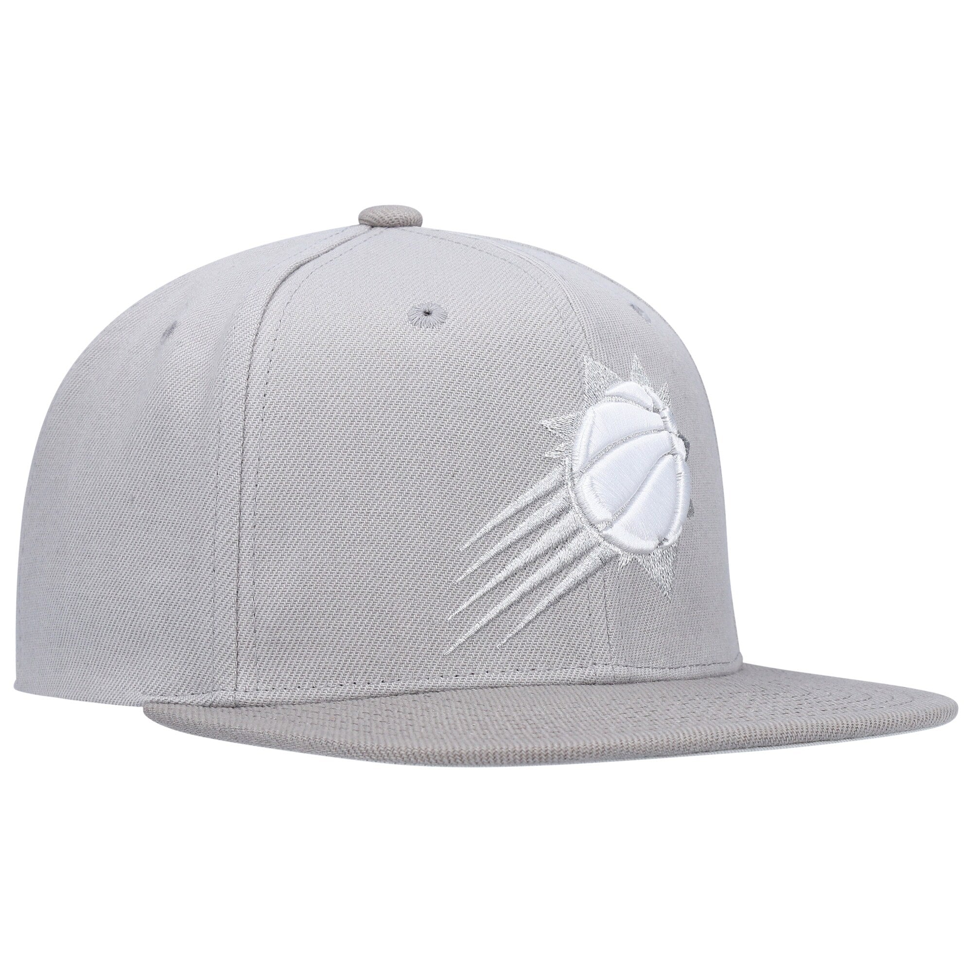 MENS MITCHELL & NESS NBA METALLIC GRAY SNAPBACK SUNS - GREY