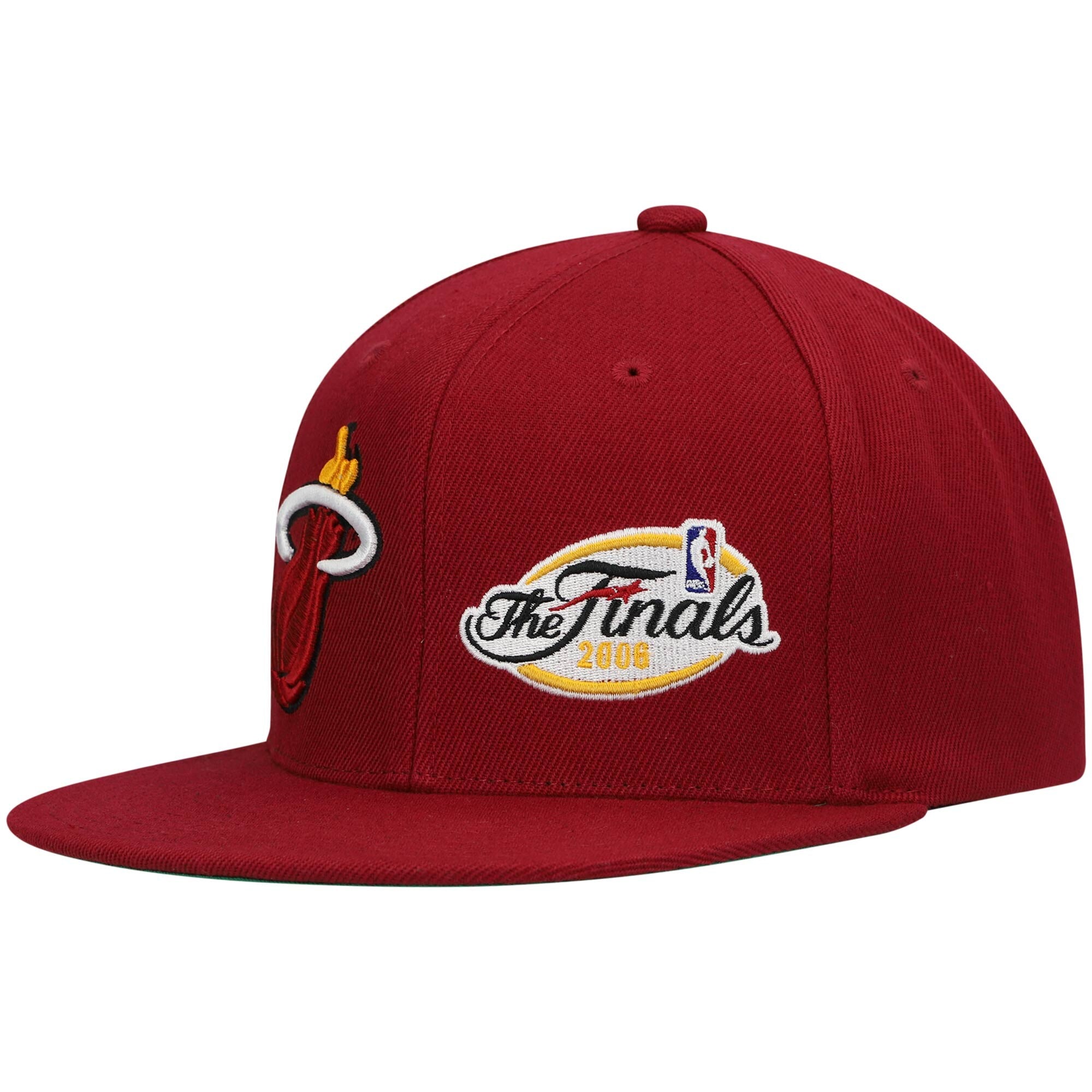 MENS MITCHELL & NESS NBA DUAL WHAMMY SNAPBACK HEAT - CARDINAL