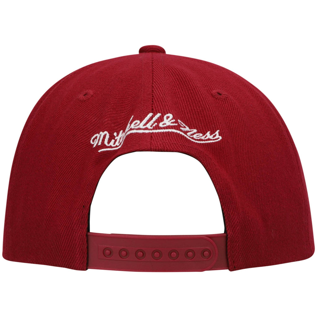 MENS MITCHELL & NESS NBA DUAL WHAMMY SNAPBACK HEAT - CARDINAL