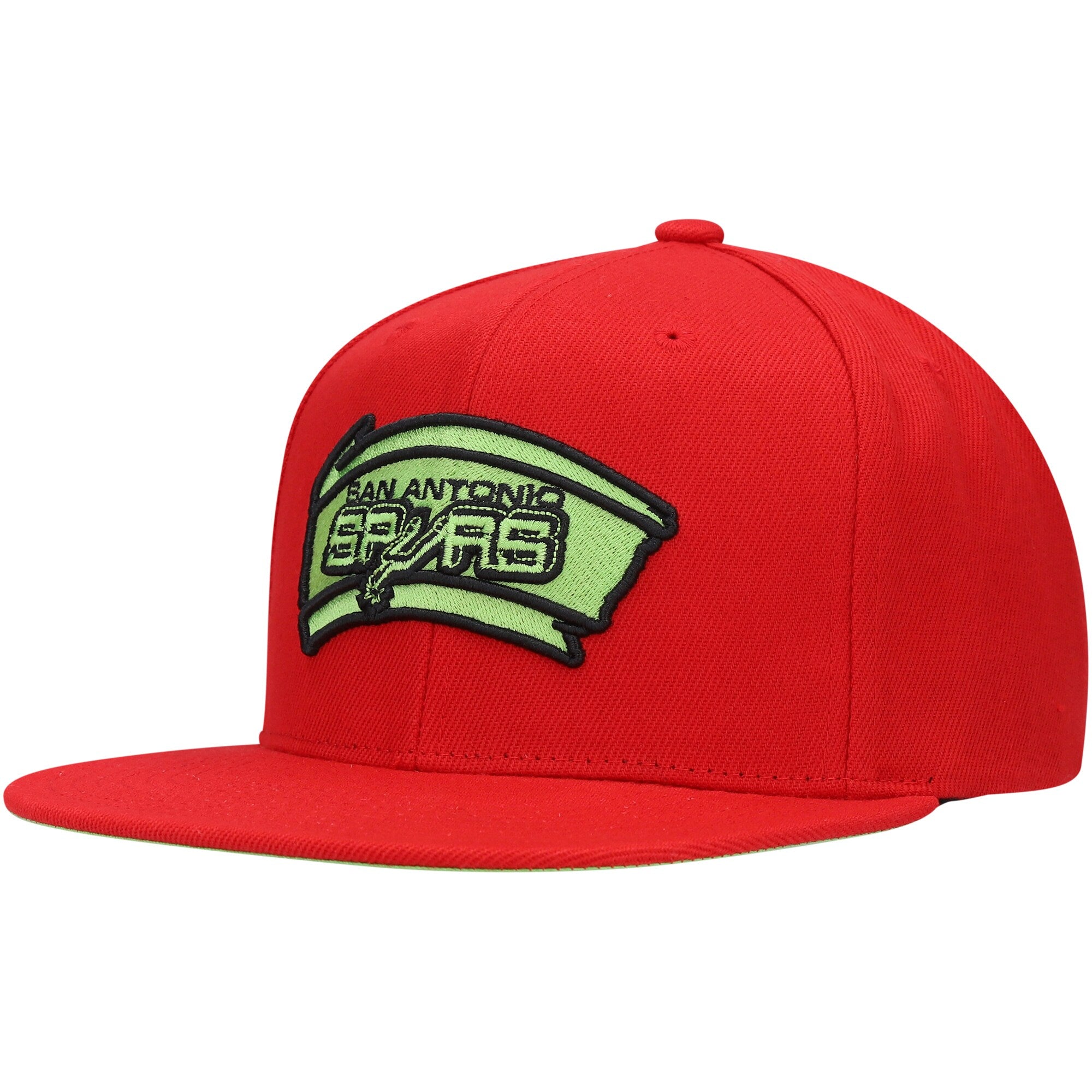 Mens MITCHELL & NESS NBA REVERSE CANDY APPLE SNAPBACK HWC SPURS