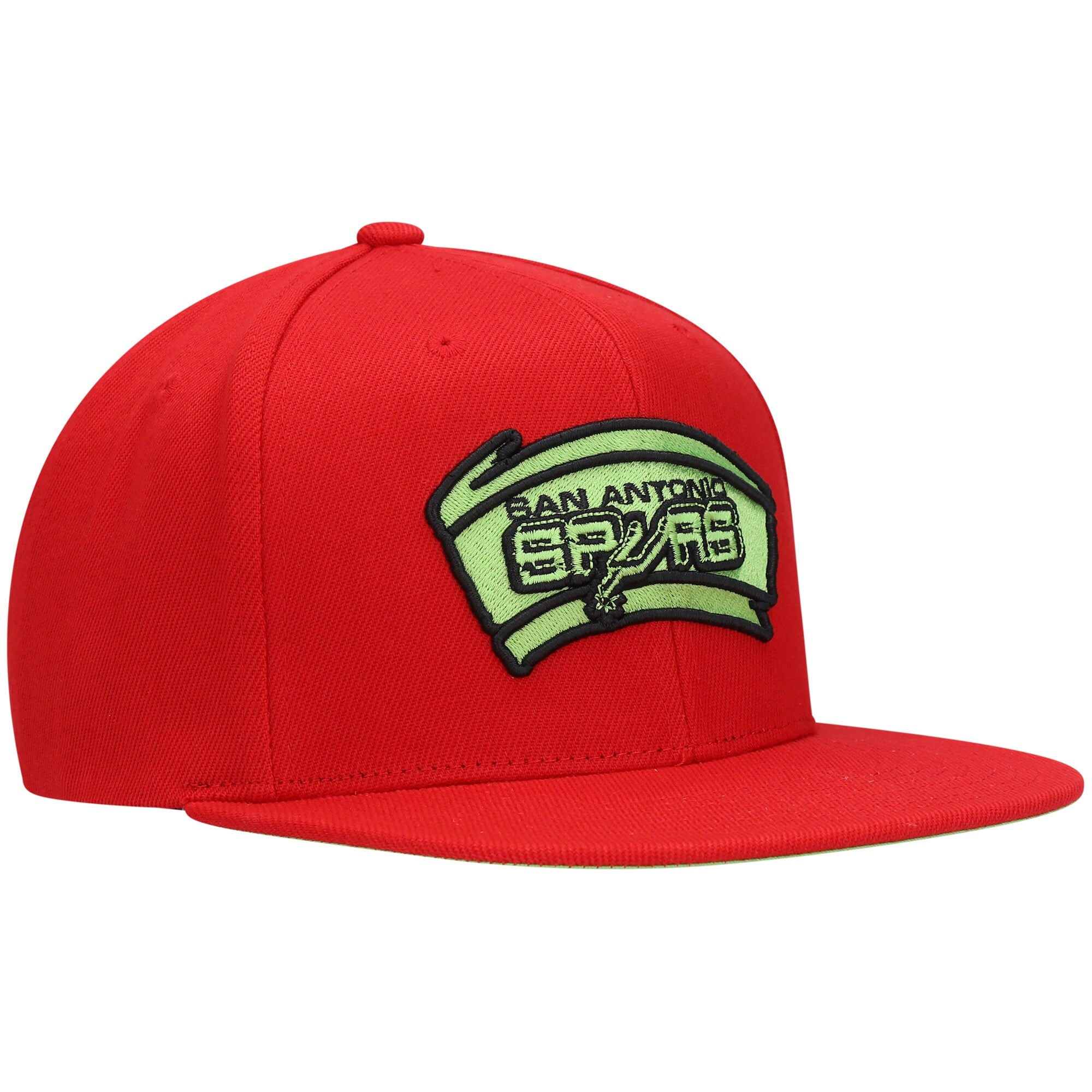 Mens MITCHELL & NESS NBA REVERSE CANDY APPLE SNAPBACK HWC SPURS