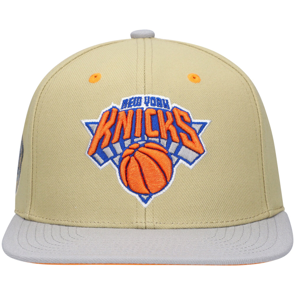 MENS MITCHELL & NESS NBA CLASSIC CANVAS SNAPBACK KNICKS - TAN