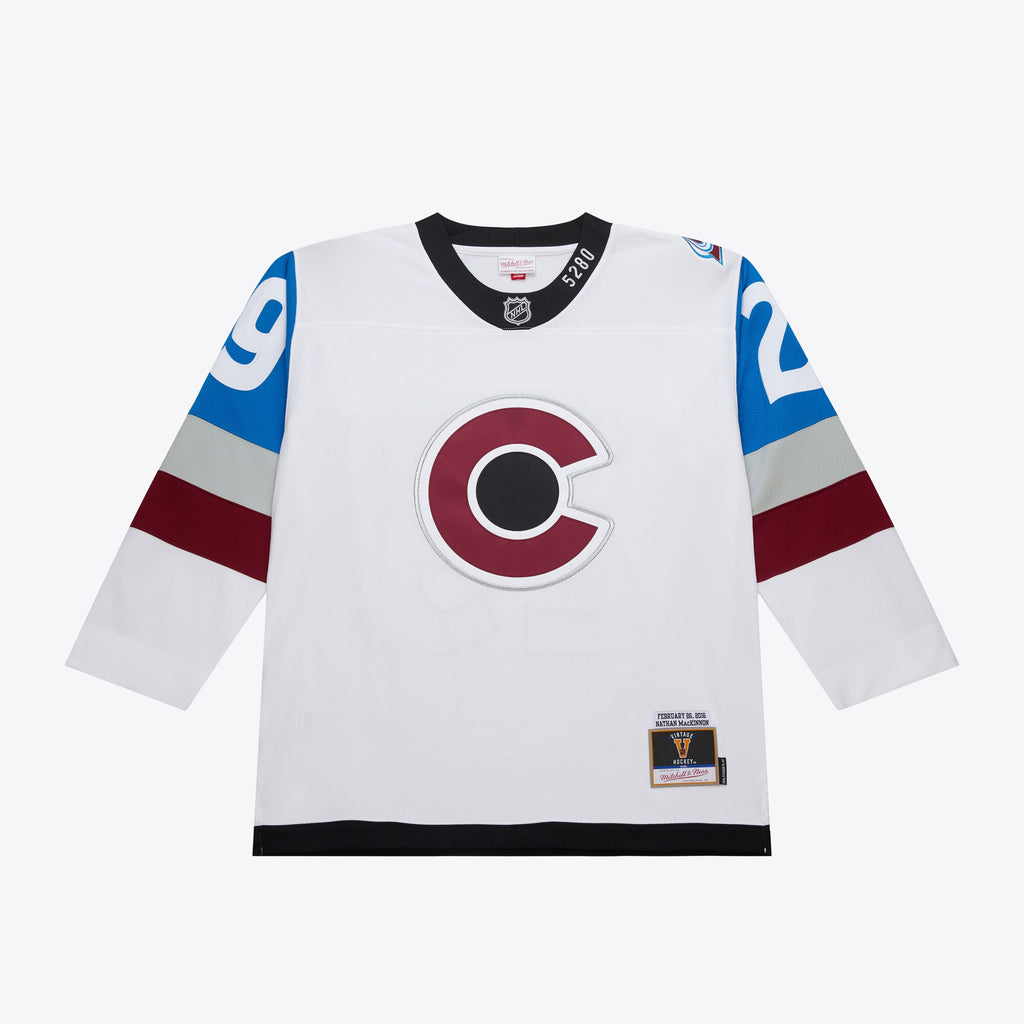 Mens Mitchell & Ness NHL WHITE JERSEY AVALANCHE 2016 NATHAN MACKINNON