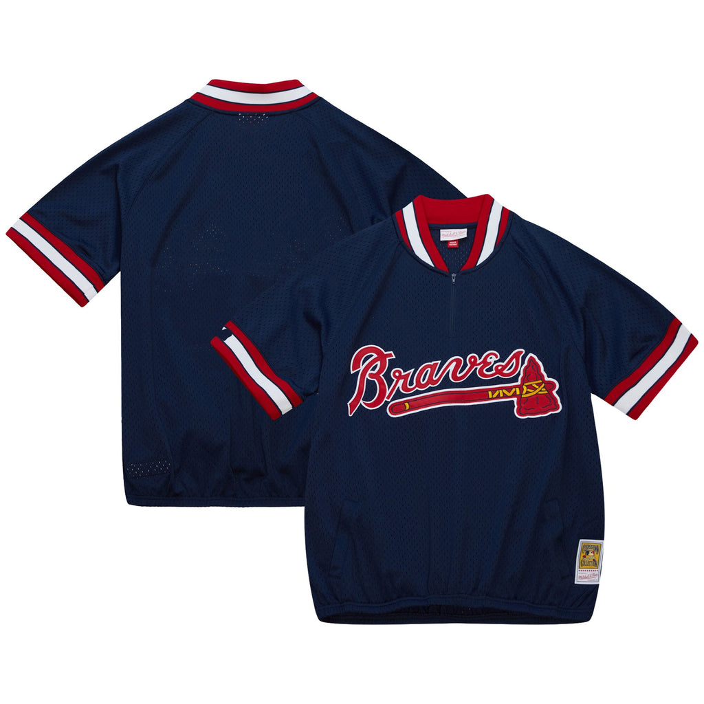 Mens Mitchell & Ness MLB AUTHENTIC BP JERSEY - 1/4 ZIP BRAVES 1991
