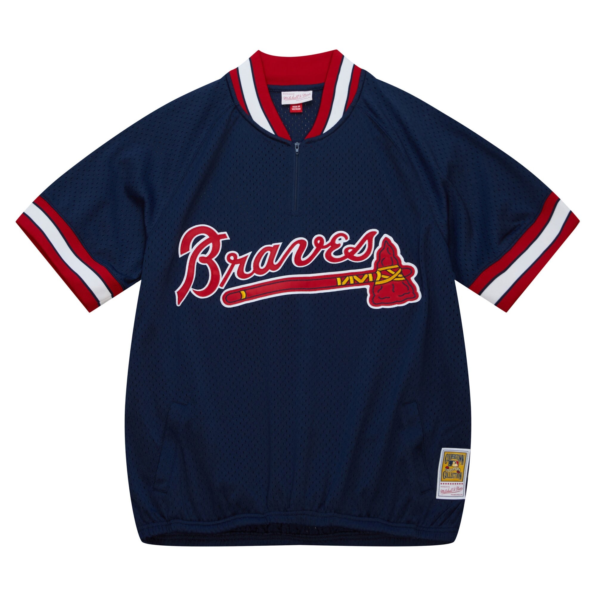 Mens Mitchell & Ness MLB AUTHENTIC BP JERSEY - 1/4 ZIP BRAVES 1991