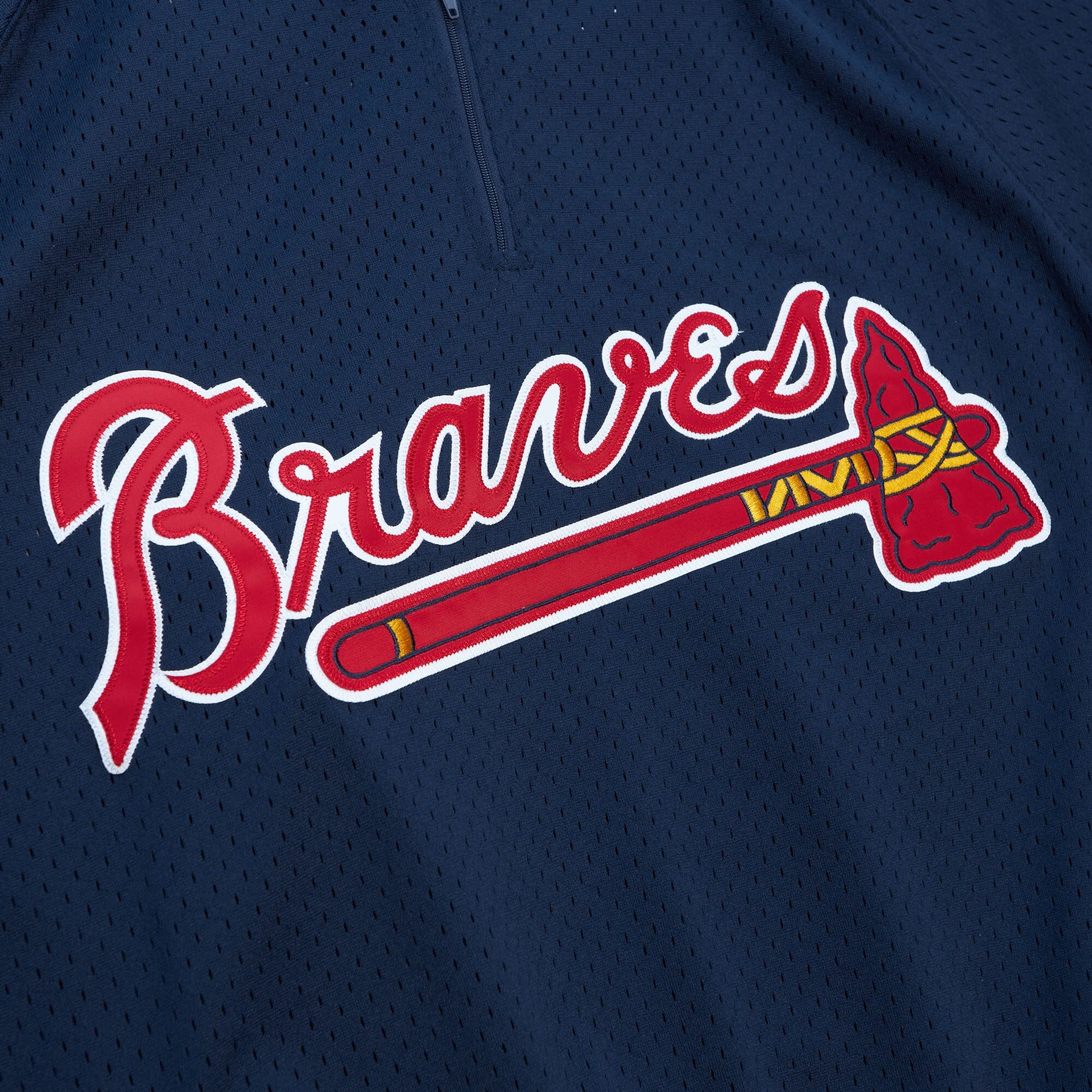 Mens Mitchell & Ness MLB AUTHENTIC BP JERSEY - 1/4 ZIP BRAVES 1991