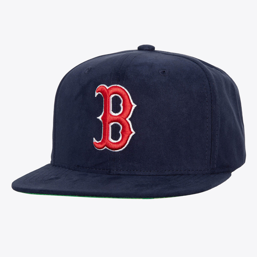 MENS MITCHELL & NESS MLB SWEET SUEDE SNAPBACK RED SOX - NAVY