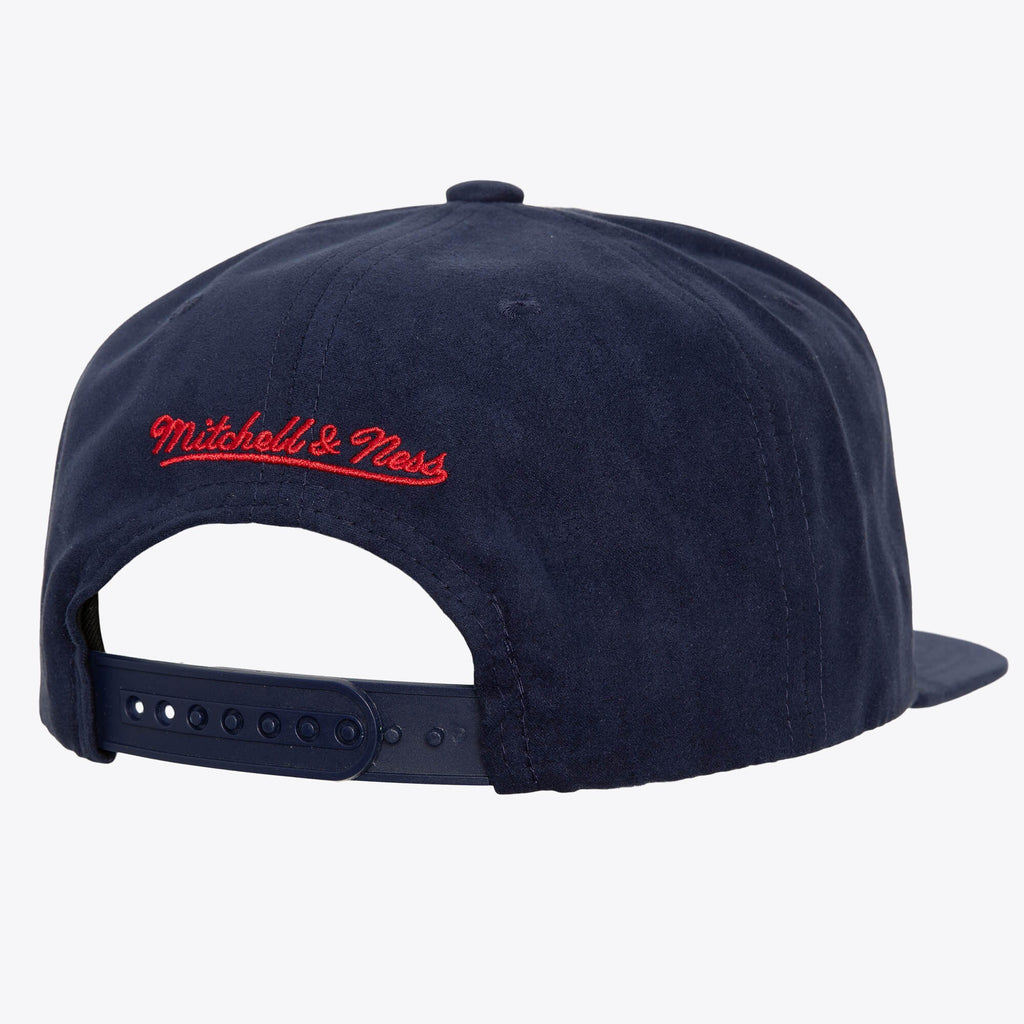MENS MITCHELL & NESS MLB SWEET SUEDE SNAPBACK RED SOX - NAVY
