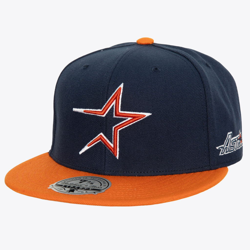 Mens Mitchell & Ness MLB BASES LOADED FITTED COOP ASTROS