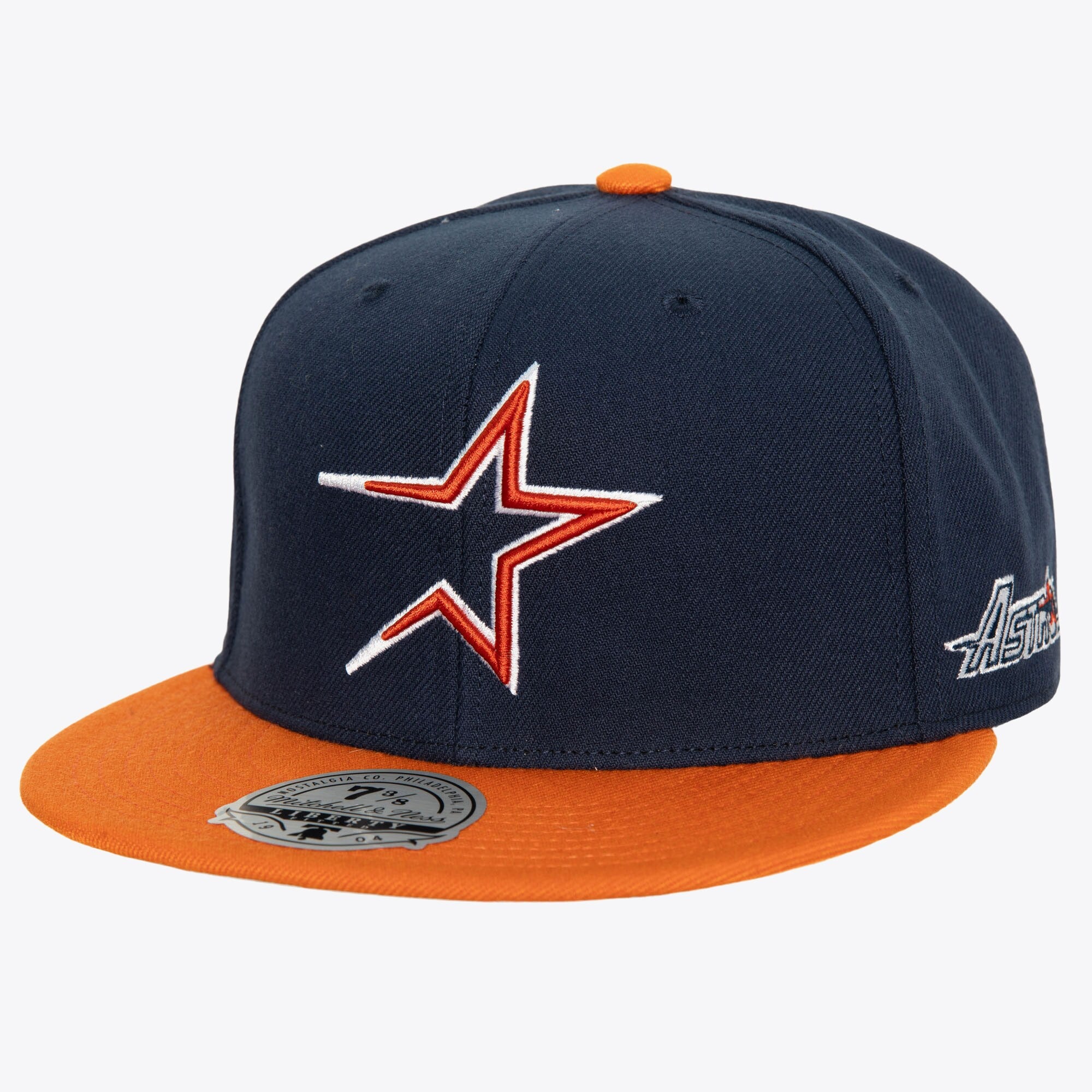 Mens Mitchell & Ness MLB BASES LOADED FITTED COOP ASTROS