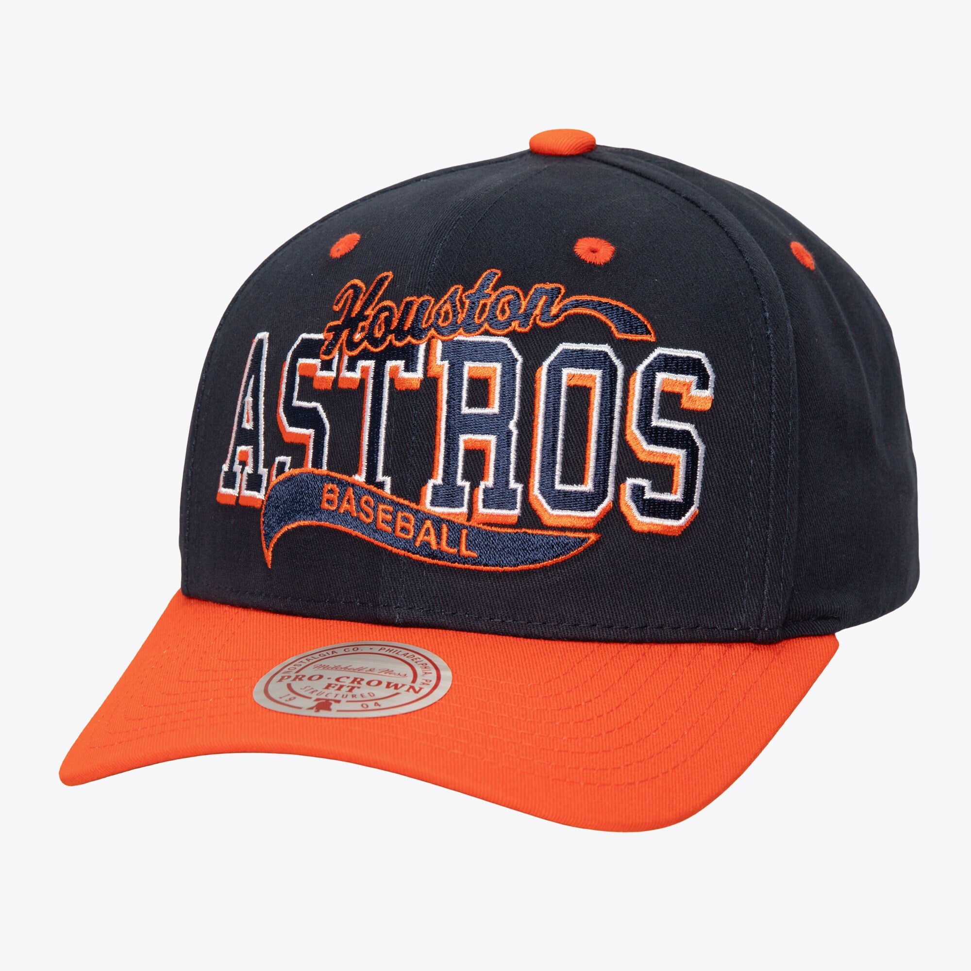 MENS MITCHELL & NESS MLB BLOCK SWEEP PRO SNAPBACK COOP ASTROS