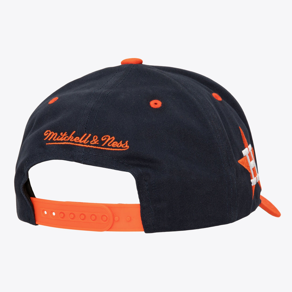 MENS MITCHELL & NESS MLB BLOCK SWEEP PRO SNAPBACK COOP ASTROS