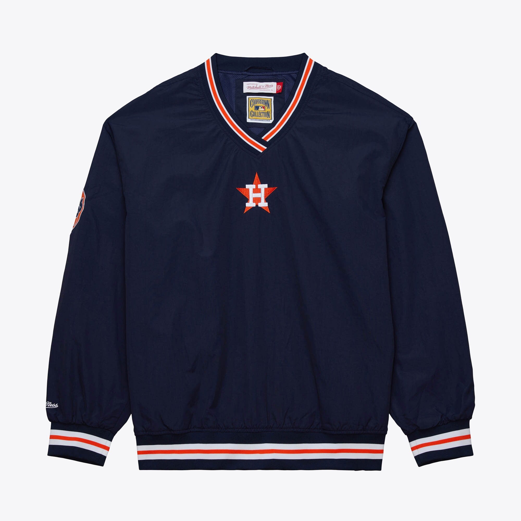 Mens Mitchell & Ness MLB CLASSIC NYLON PULLOVER VINTAGE LOGO ASTROS