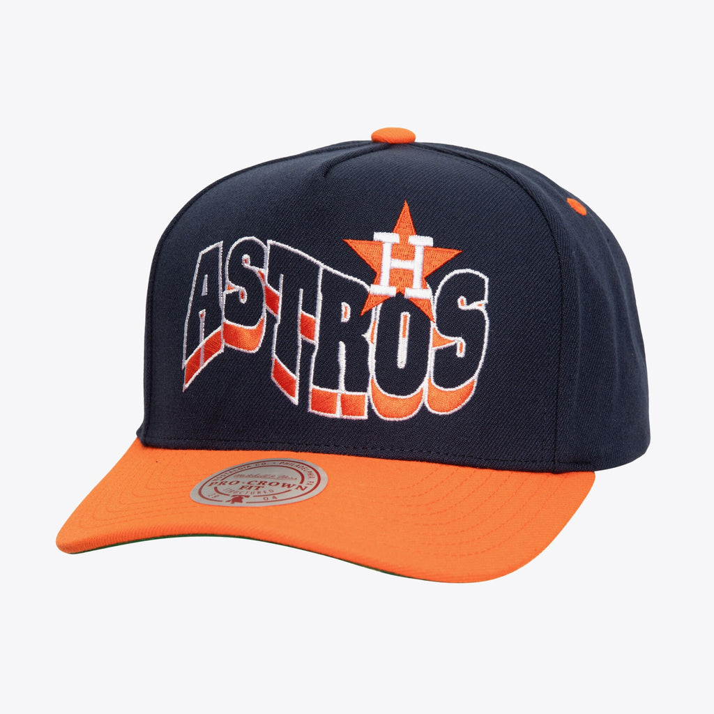 MENS MITCHELL & NESS MLB WAVY PRO SNAPBACK COOP ASTROS