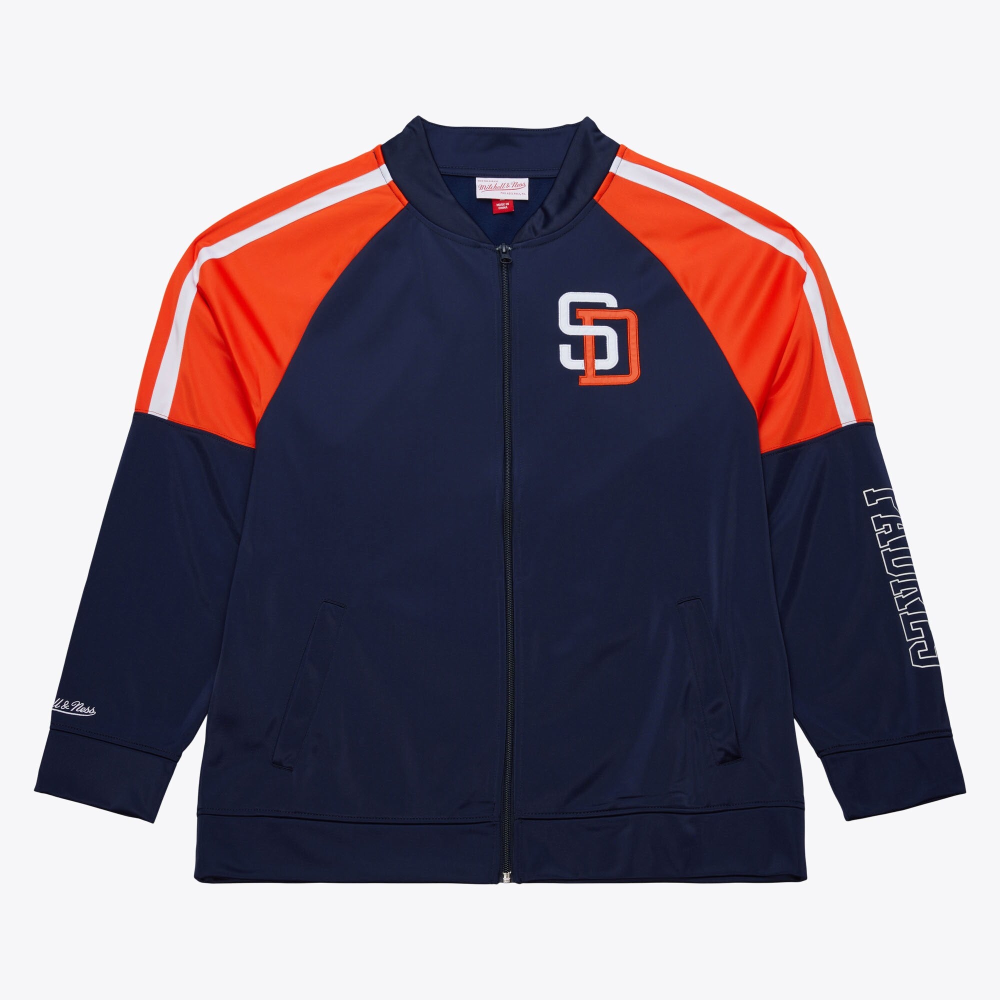 Mens Mitchell & Ness MLB COLOR BLOCKED TRACK JACKET VINTAGE LOGO PADRES