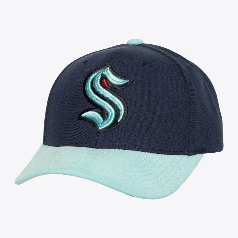MENS MITCHELL & NESS NHL CORD PRO SNAPBACK KRAKEN - NAVY