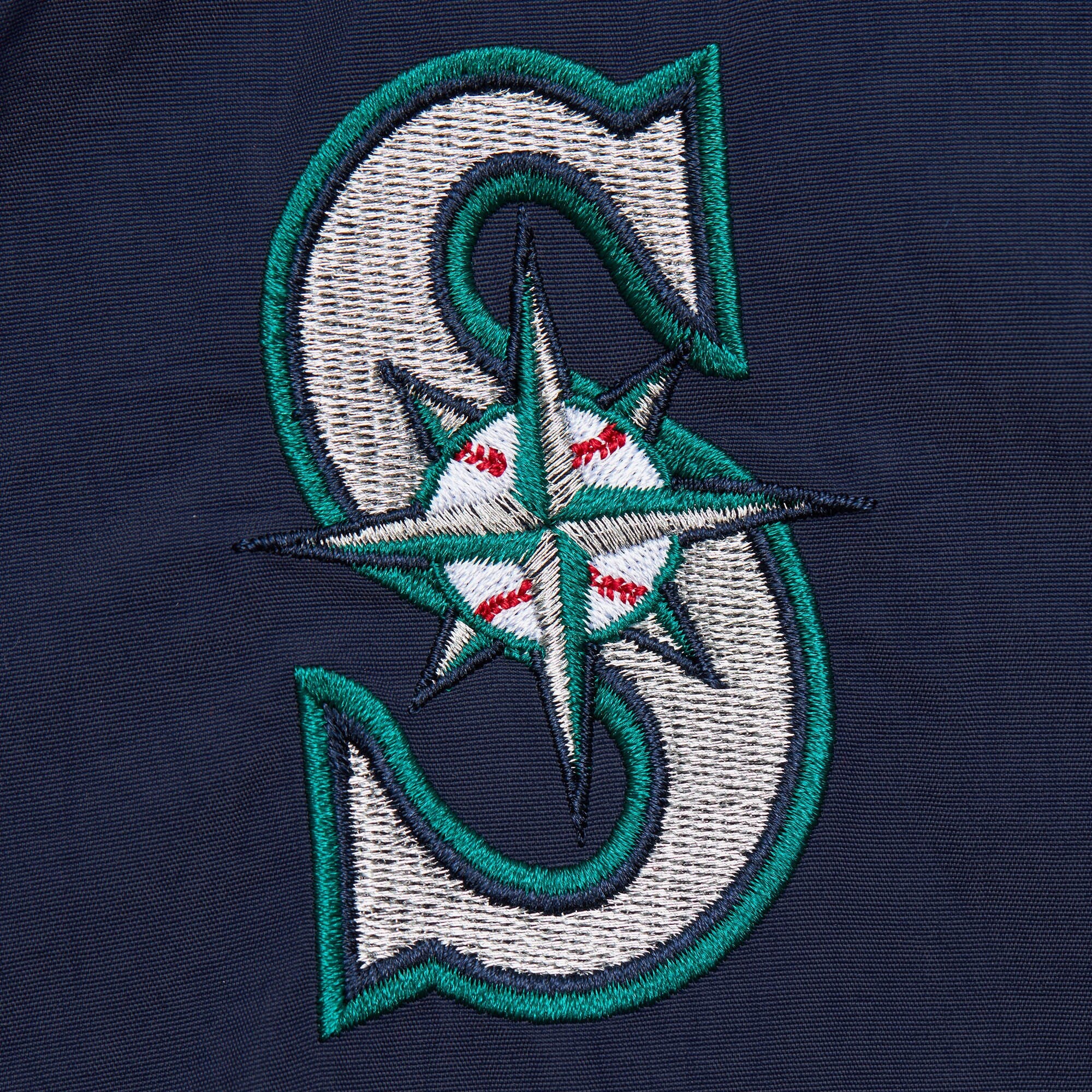 Mens Mitchell & Ness MLB CLASSIC NYLON PULLOVER VINTAGE LOGO MARINERS