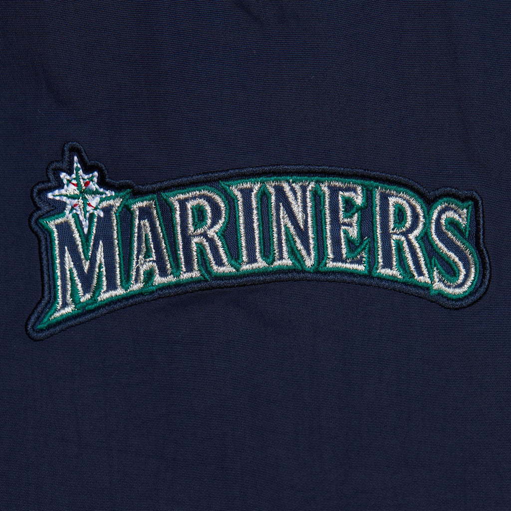 Mens Mitchell & Ness MLB CLASSIC NYLON PULLOVER VINTAGE LOGO MARINERS