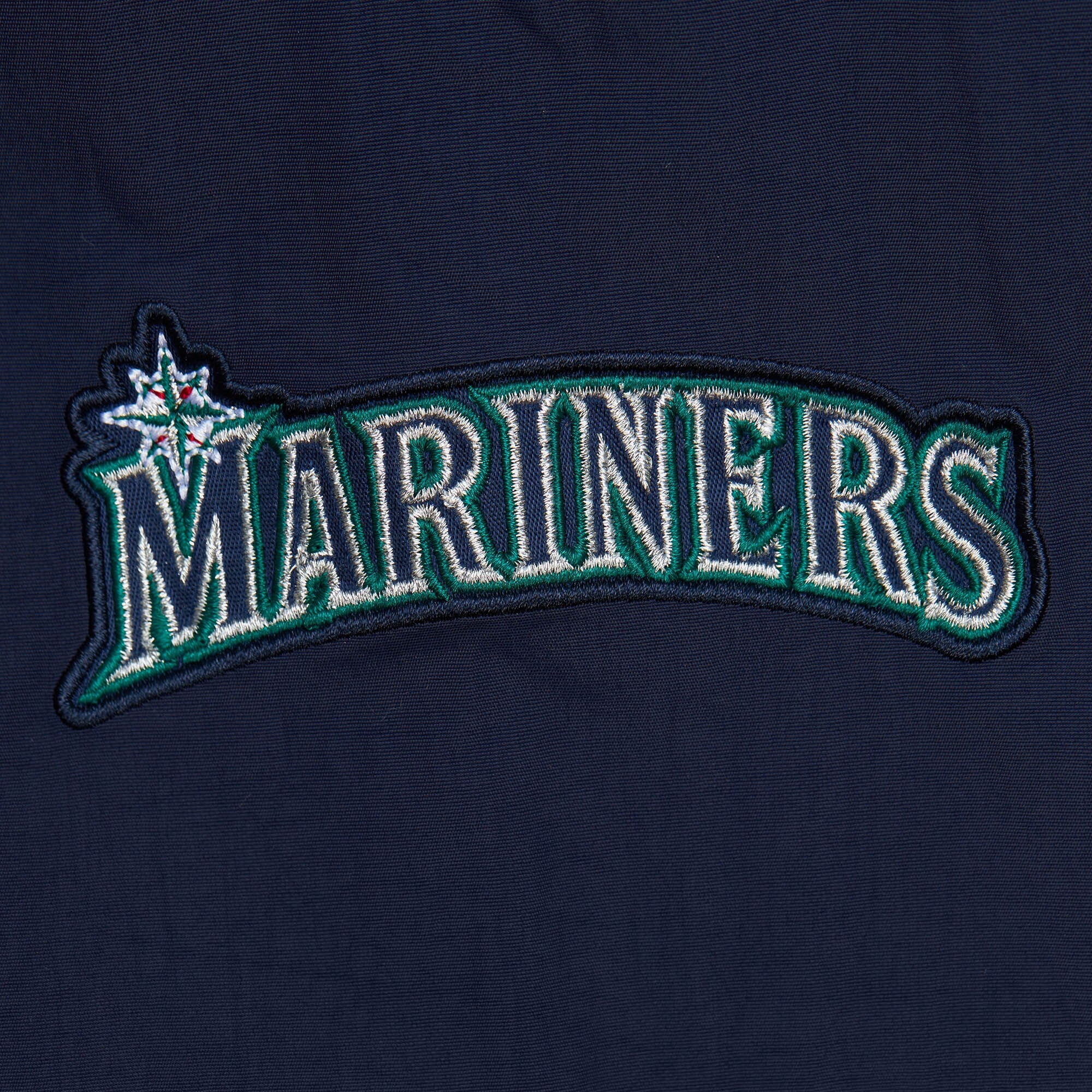 Mens Mitchell & Ness MLB CLASSIC NYLON PULLOVER VINTAGE LOGO MARINERS