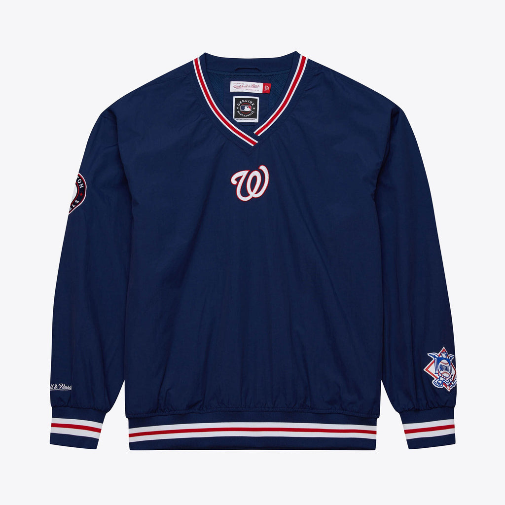 Mens Mitchell & Ness MLB CLASSIC NYLON PULLOVER CURRENT LOGO NATIONALS