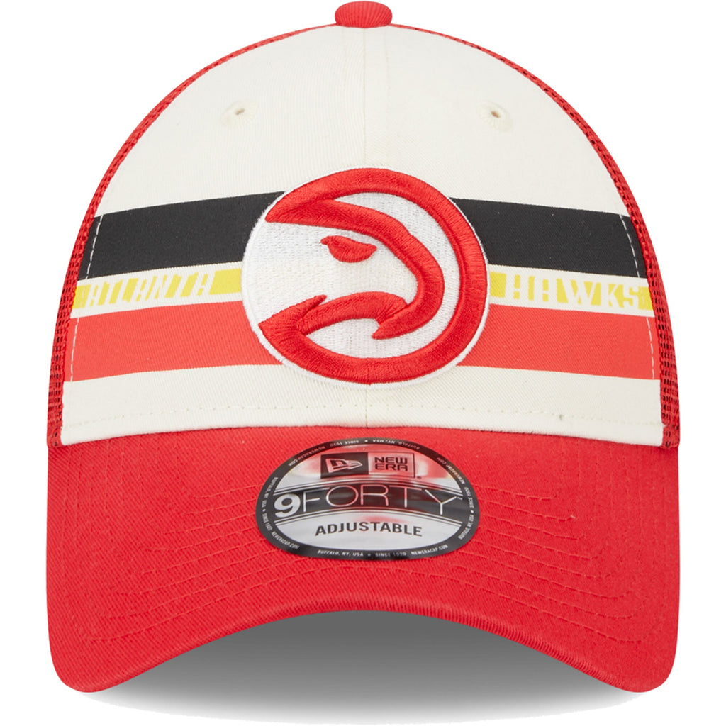 [60305280] Mens New Era NBA 940 RED STRIPES TRUCKER SNAPBACK - ATLANTA HAWKS