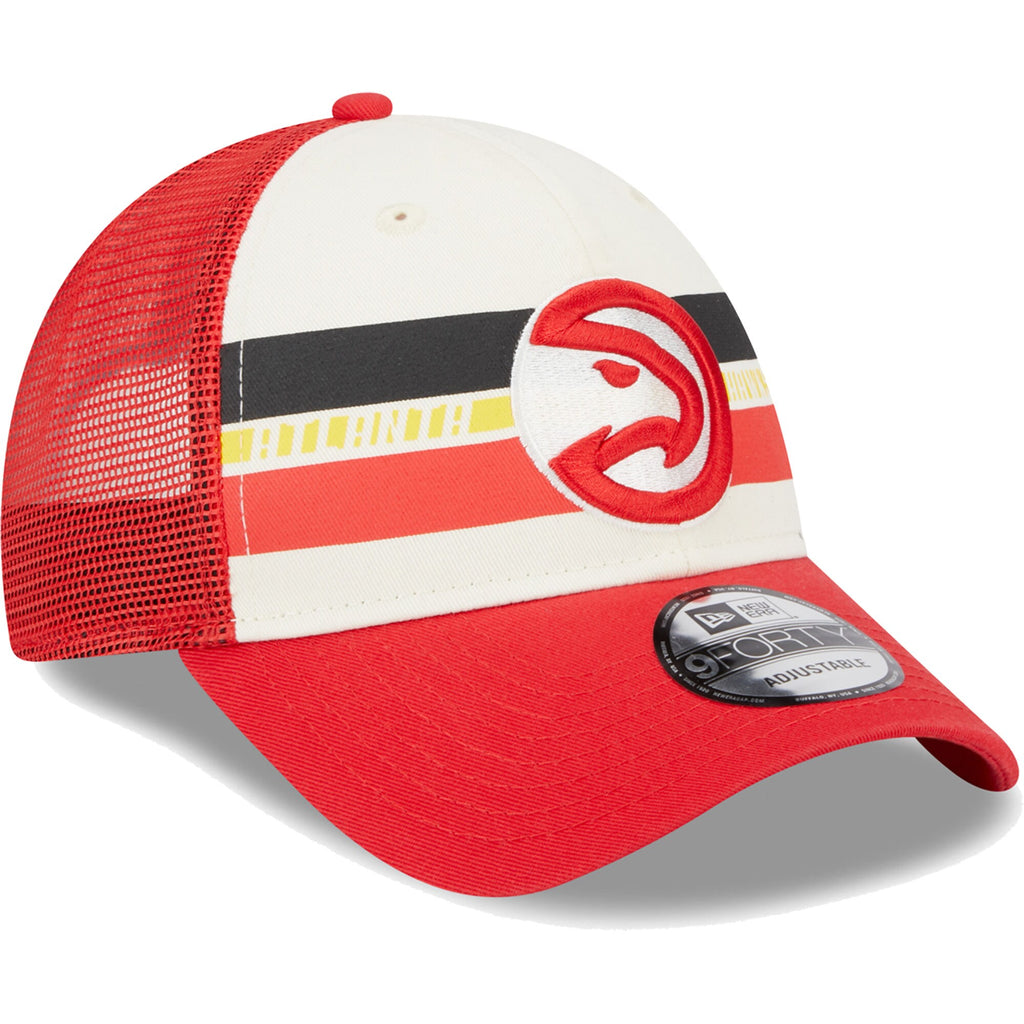 [60305280] Mens New Era NBA 940 RED STRIPES TRUCKER SNAPBACK - ATLANTA HAWKS