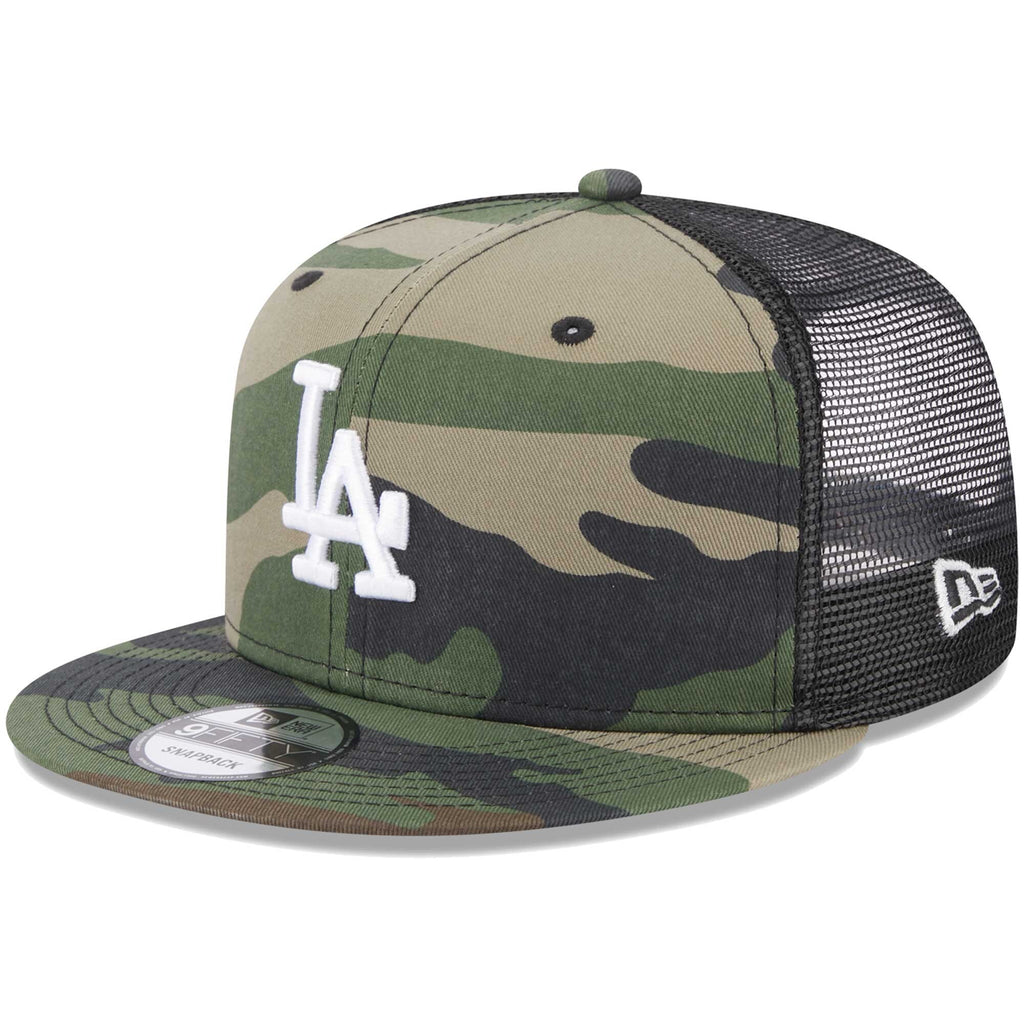 [60316830] Mens New Era MLB LA DODGERS 950 SNAPBACK TRUCKER-CAMO WOODLAND/BLACK