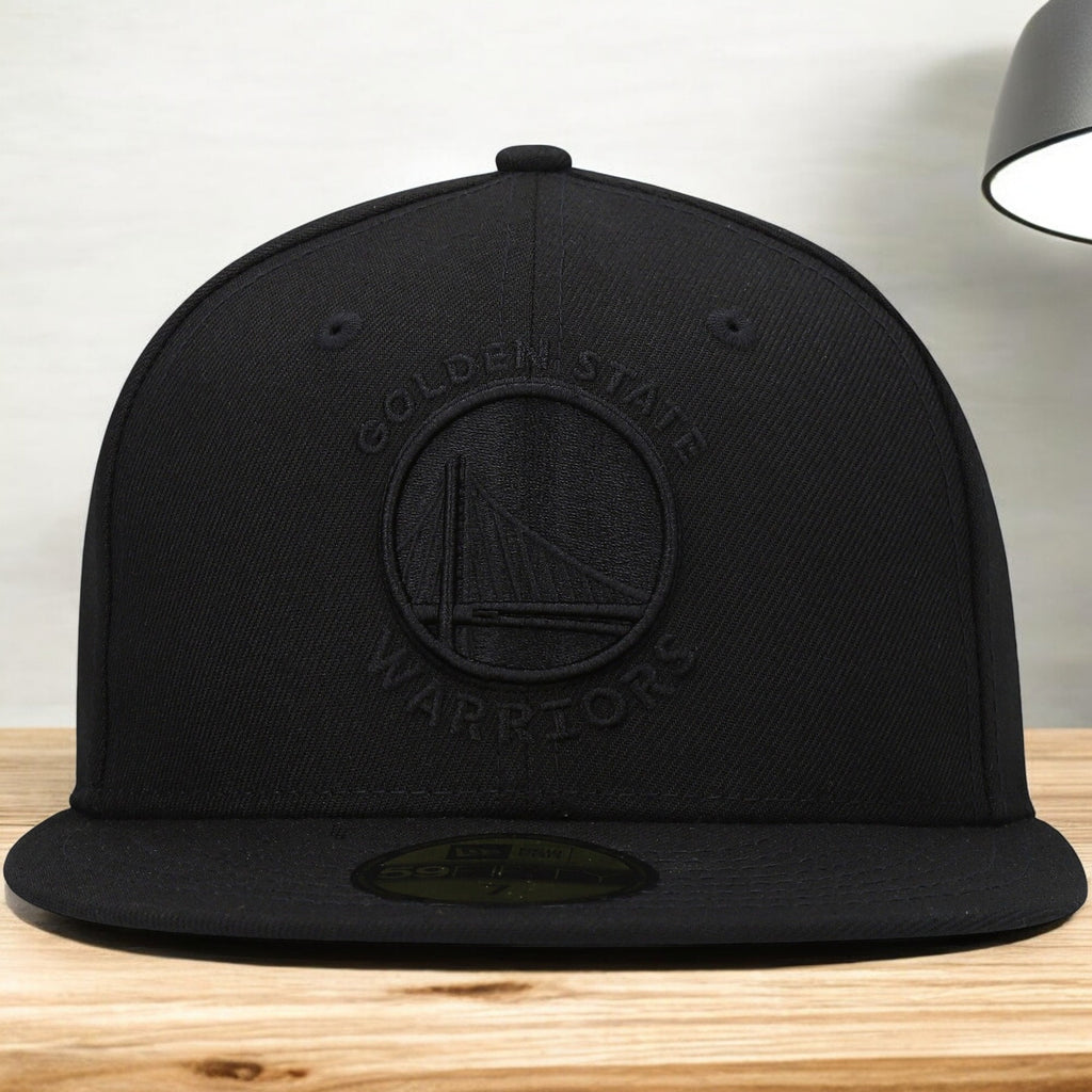 [70632898] Mens New Era NBA 5950 BLACK ON BLACK FITTED - GOLDEN STATE WARRIORS