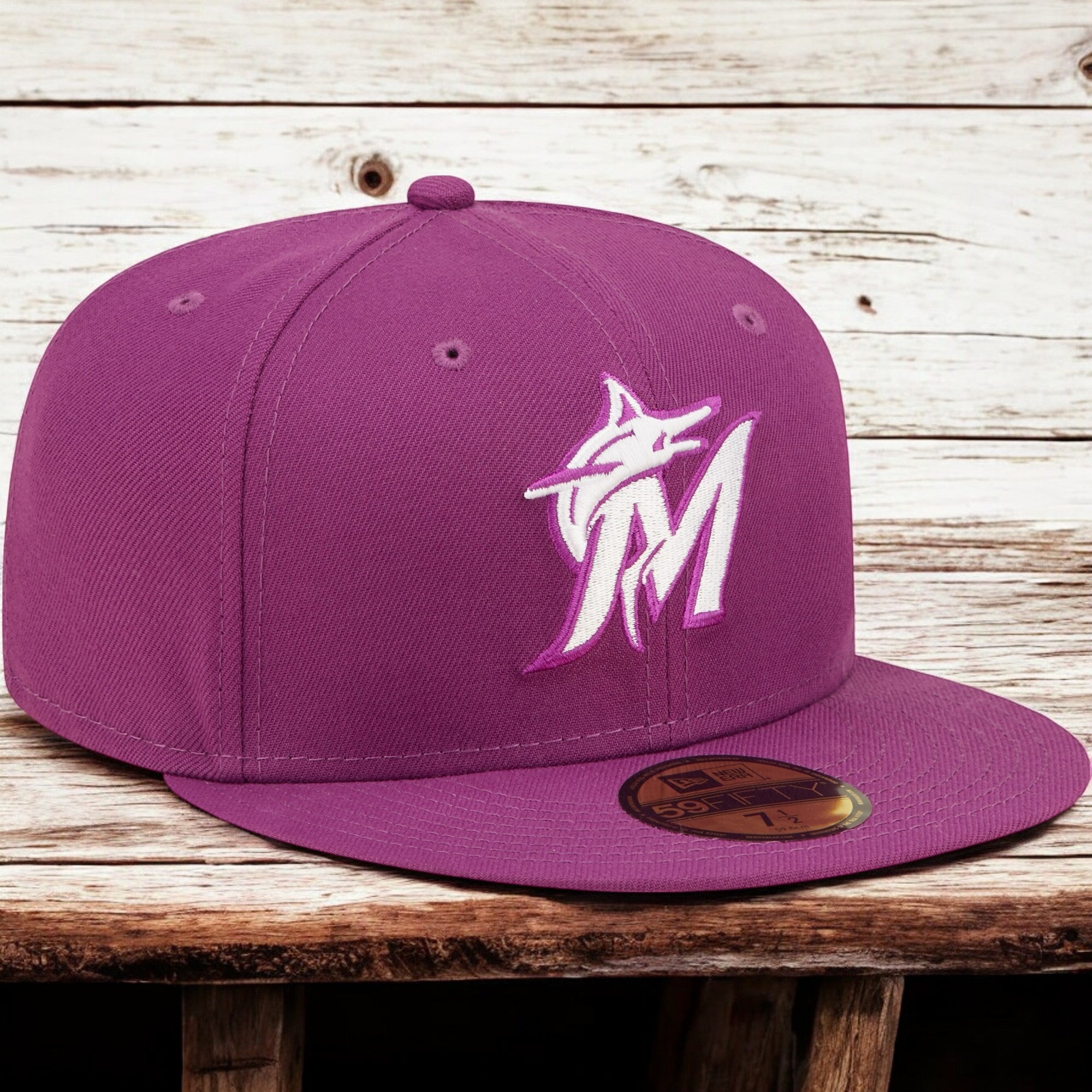 [70685156] Mens New Era MLB MIAMI MARLINS 5950 FITTED - SPARKLING GRAPE