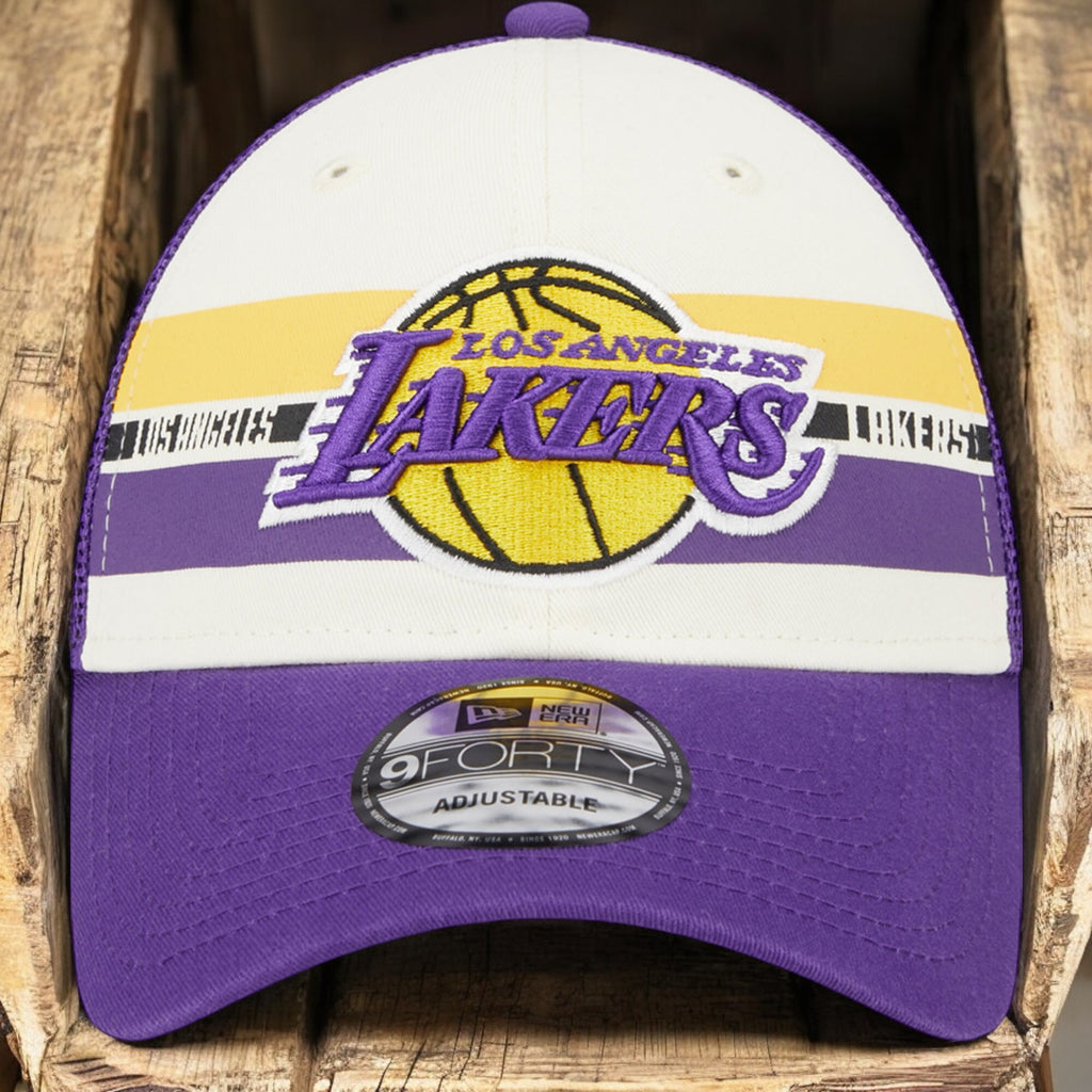 [60305289] Mens New Era NBA 940 STRIPES E1 TRUCKER SNAPBACK - LA LAKERS