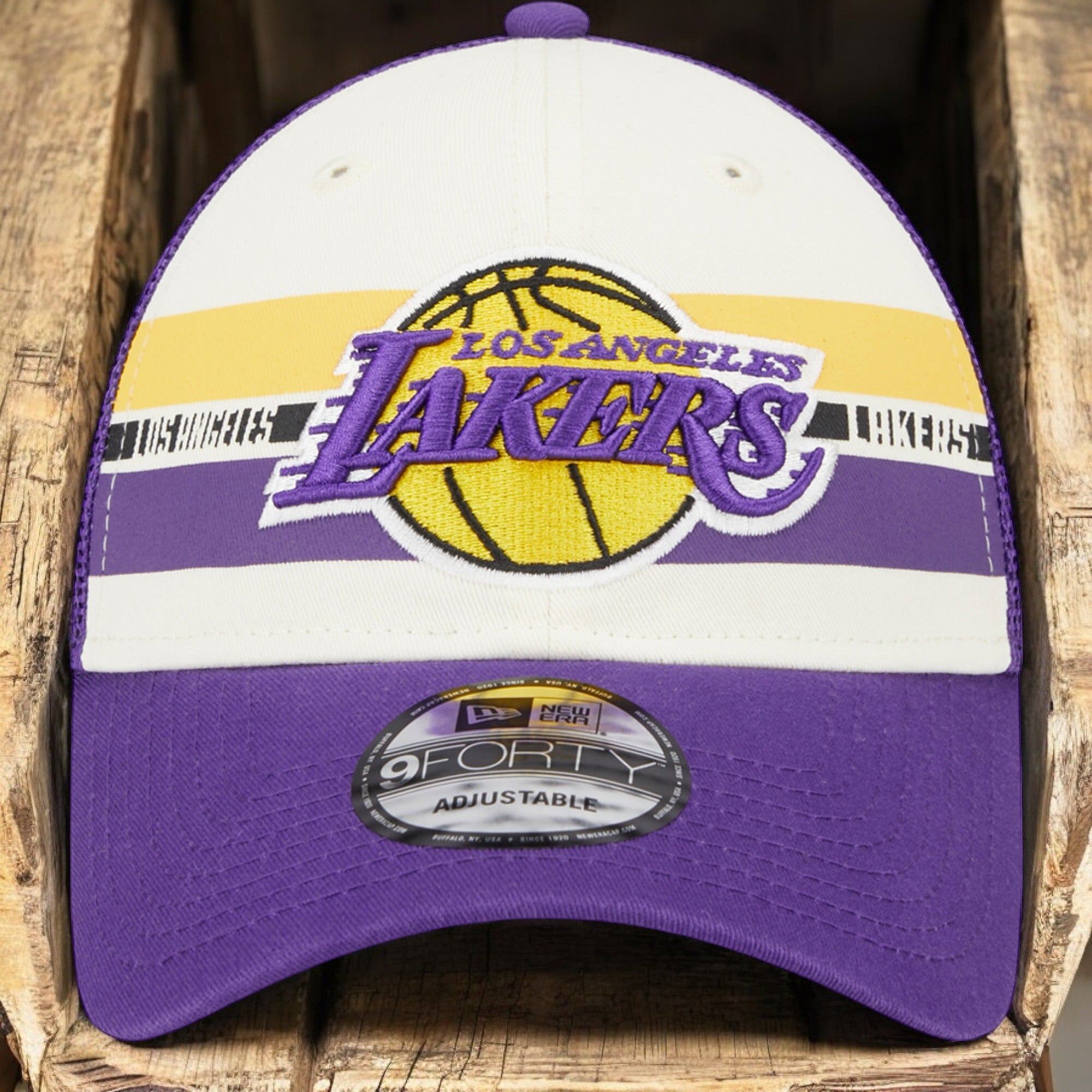 [60305289] Mens New Era NBA 940 STRIPES E1 TRUCKER SNAPBACK - LA LAKERS