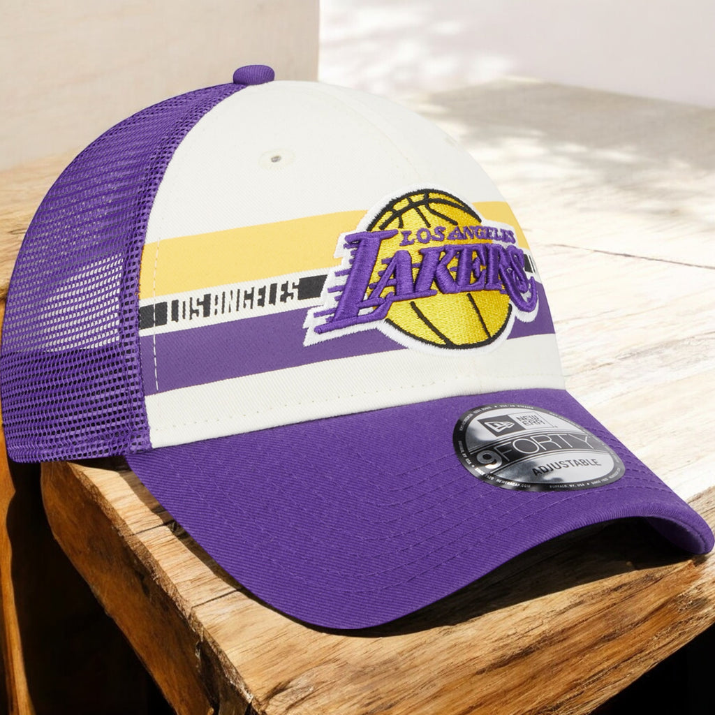 [60305289] Mens New Era NBA 940 STRIPES E1 TRUCKER SNAPBACK - LA LAKERS
