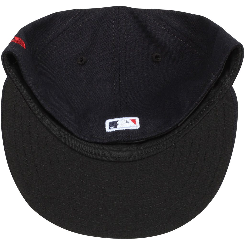 [70360927] MENS NEW ERA MLB CLEVELAND INDIANS 5950 AC PERF FITTED - NAVY/RED