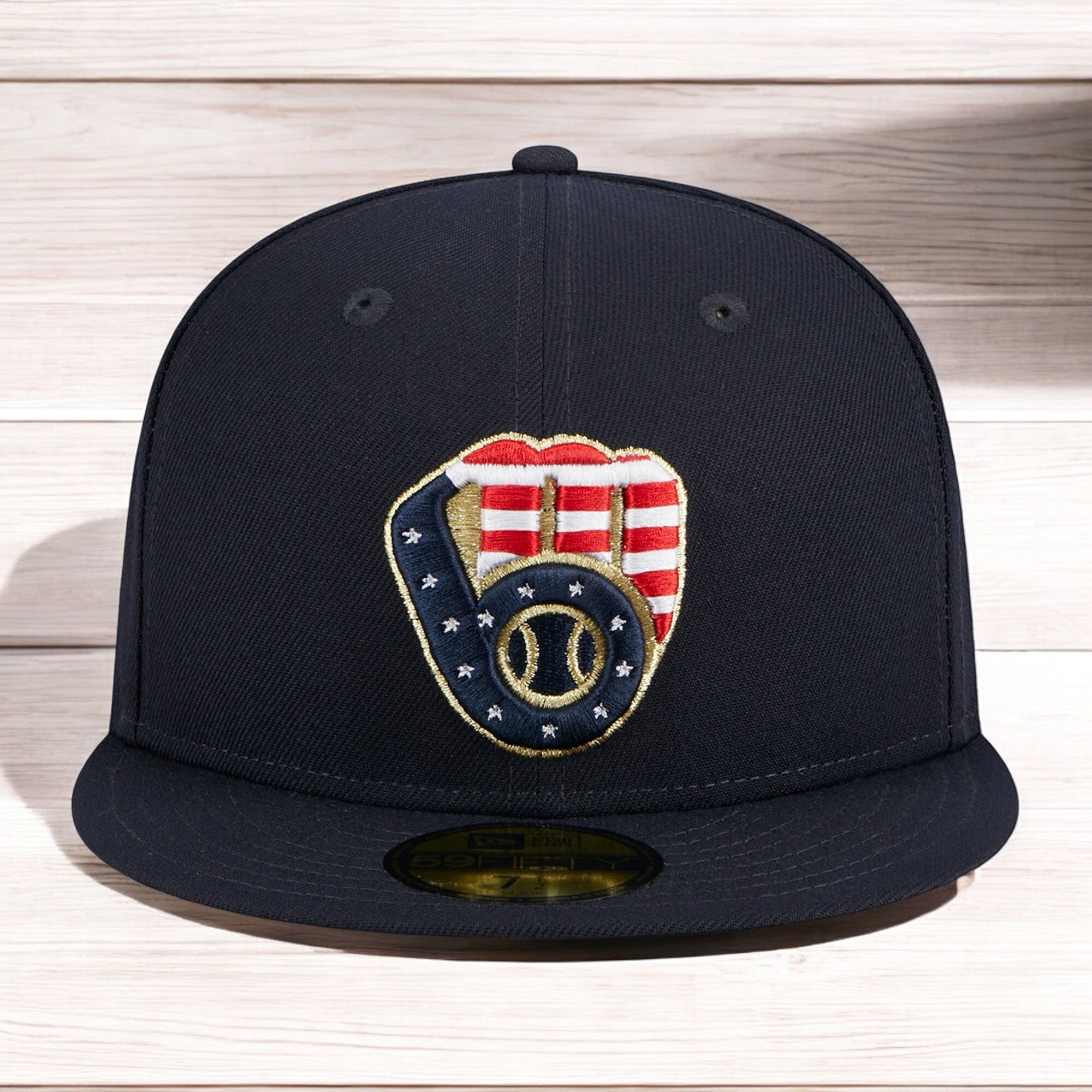 [60360512] MENS NEW ERA MLB MILWAUKEE BUCKS 5950 JULY 4TH FITTED - NAVY