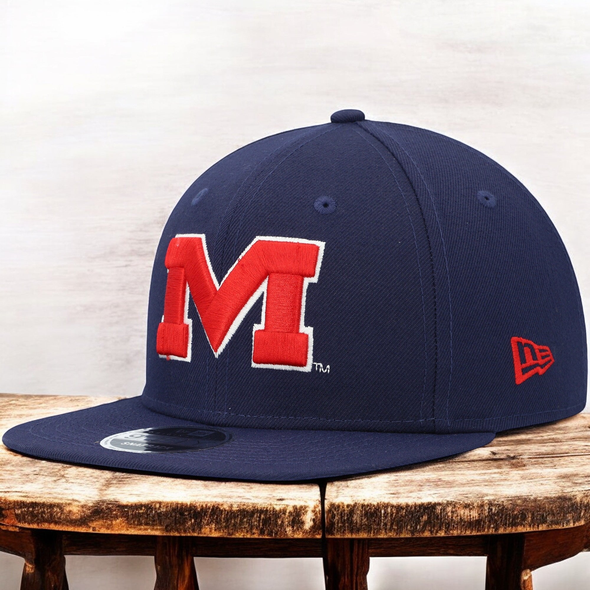 [70523886] MENS NEW ERA NCAA OLE MISS REBELS 950 SNAPBACK - NAVY/RED