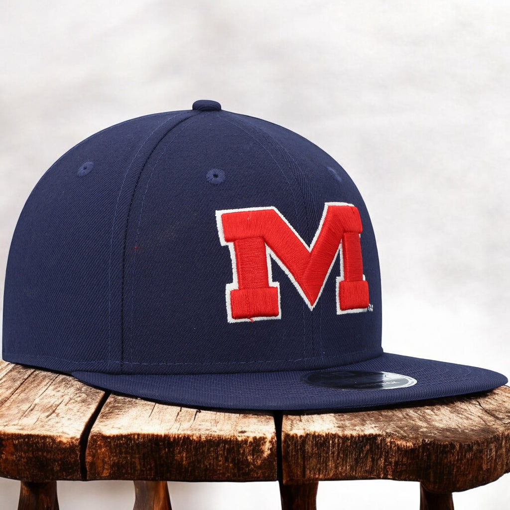 [70523886] MENS NEW ERA NCAA OLE MISS REBELS 950 SNAPBACK - NAVY/RED