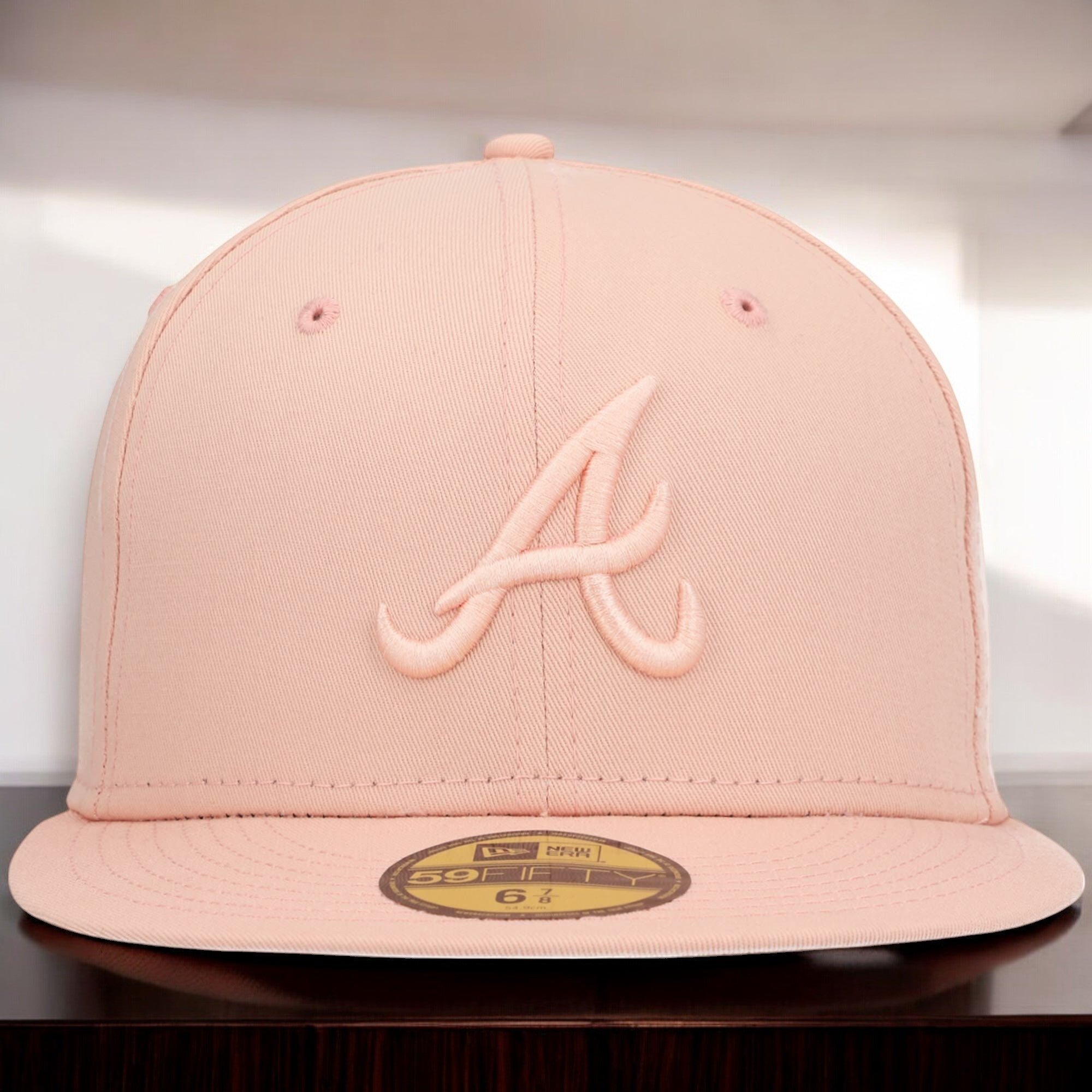 [70618648] Mens New Era MLB ATLANTA BRAVES 5950 FITTED - BLUSH SKY TONAL