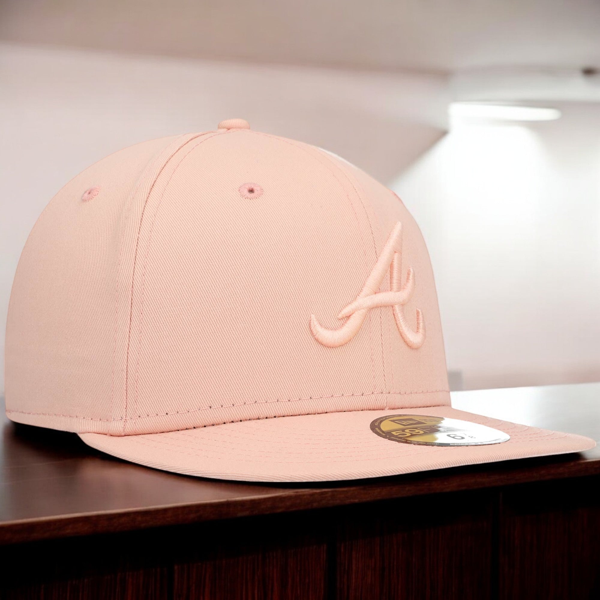 [70618648] Mens New Era MLB ATLANTA BRAVES 5950 FITTED - BLUSH SKY TONAL
