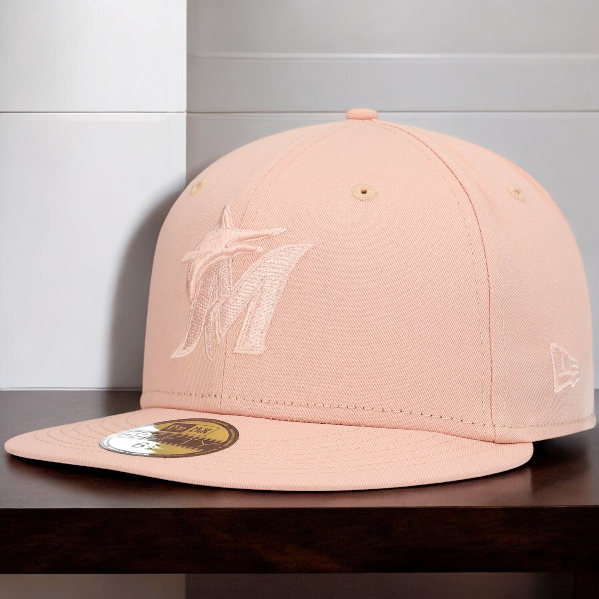 [70620208] Mens New Era MLB MIAMI MARLINS 5950 FITTED - PINK BLUSH SKY TONAL