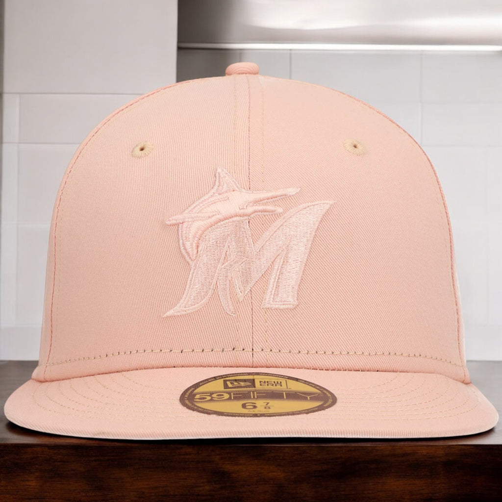 [70620208] Mens New Era MLB MIAMI MARLINS 5950 FITTED - PINK BLUSH SKY TONAL