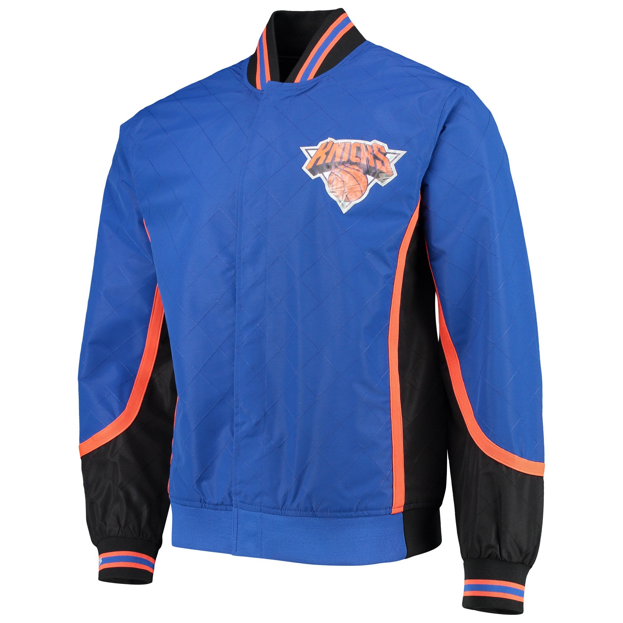[OJBF1201-NYKYYPPPBLUE] MENS MITCHELL & NESS 75TH ANNI WARM UP JACKET KNICKS