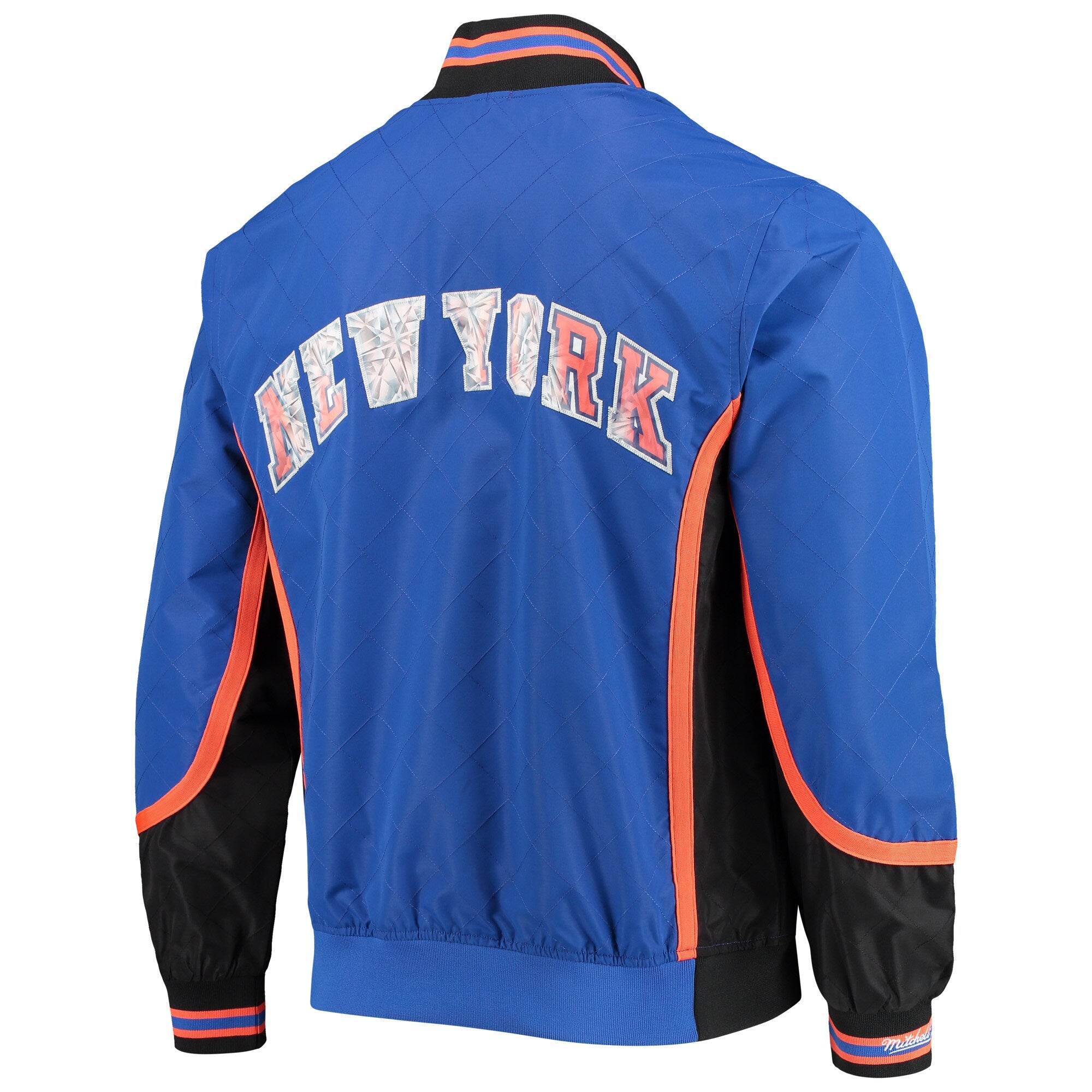 [OJBF1201-NYKYYPPPBLUE] MENS MITCHELL & NESS 75TH ANNI WARM UP JACKET KNICKS